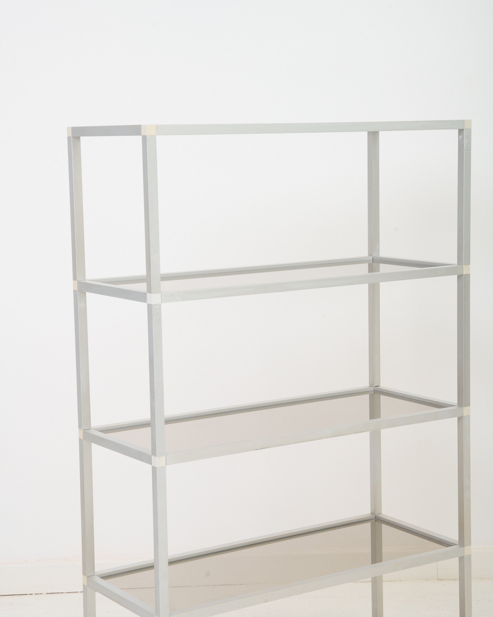 Etagère verre fumé et métal, 1970s