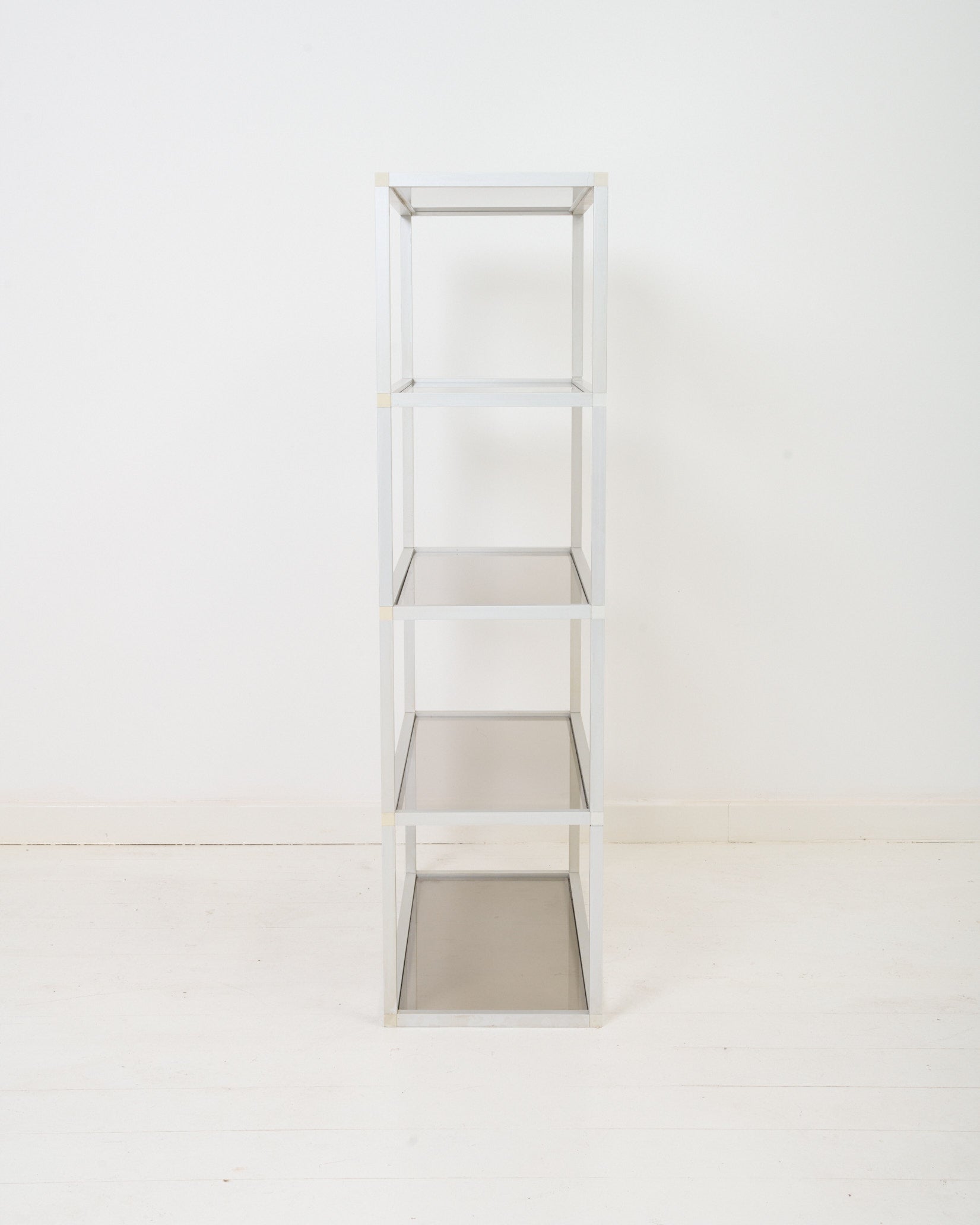 Etagère verre fumé et métal, 1970s