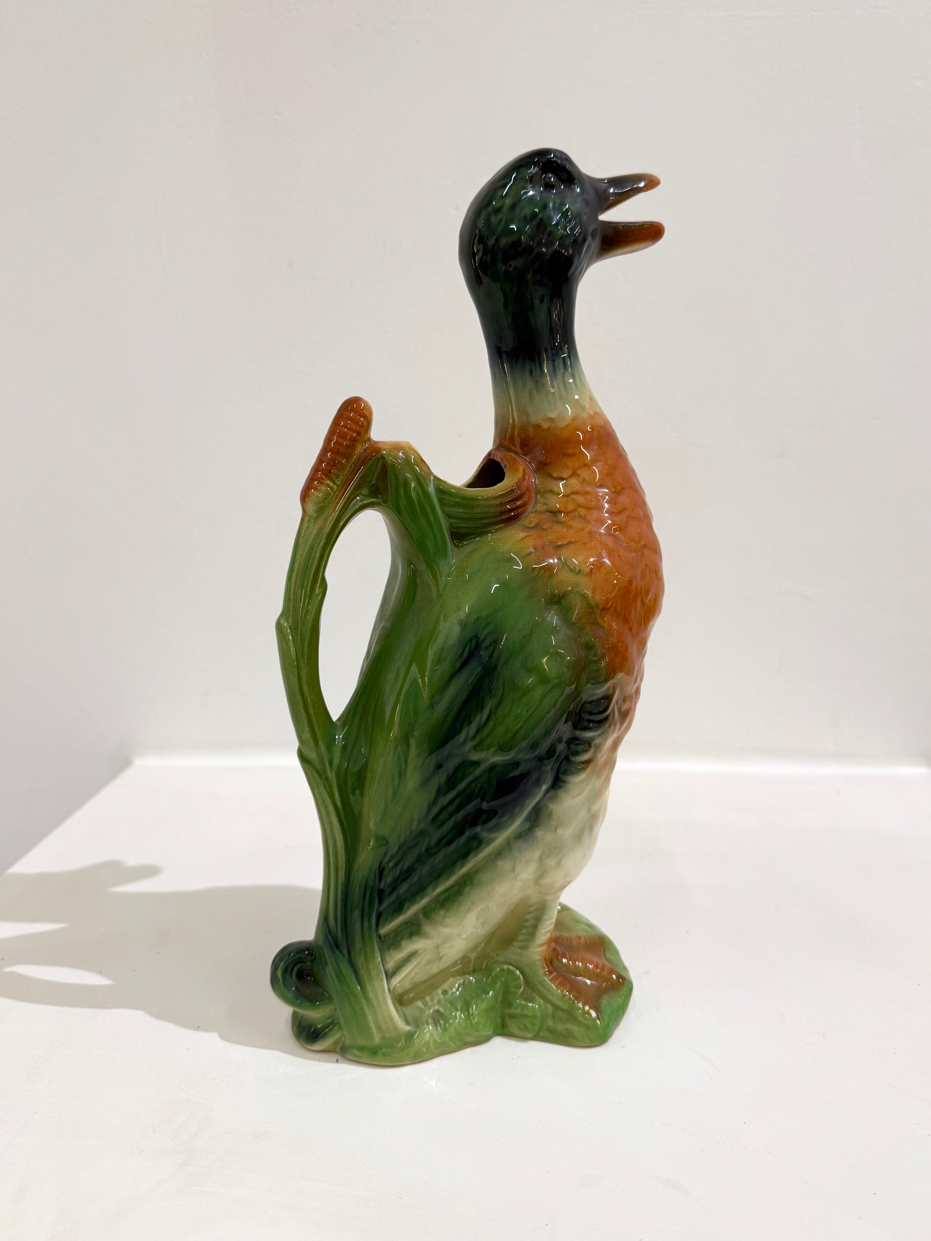 Pichet canard en barbotine de Saint Clément, 1970s