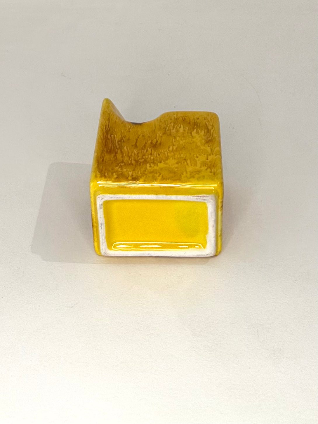 Double vase asymétrique jaune, Bertoncello, 1970s