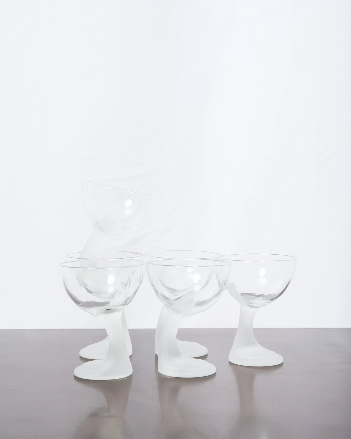 6 coupes à glace ou verres « Jerba » (1 sur 2), Bormioli Rocco, 1970s