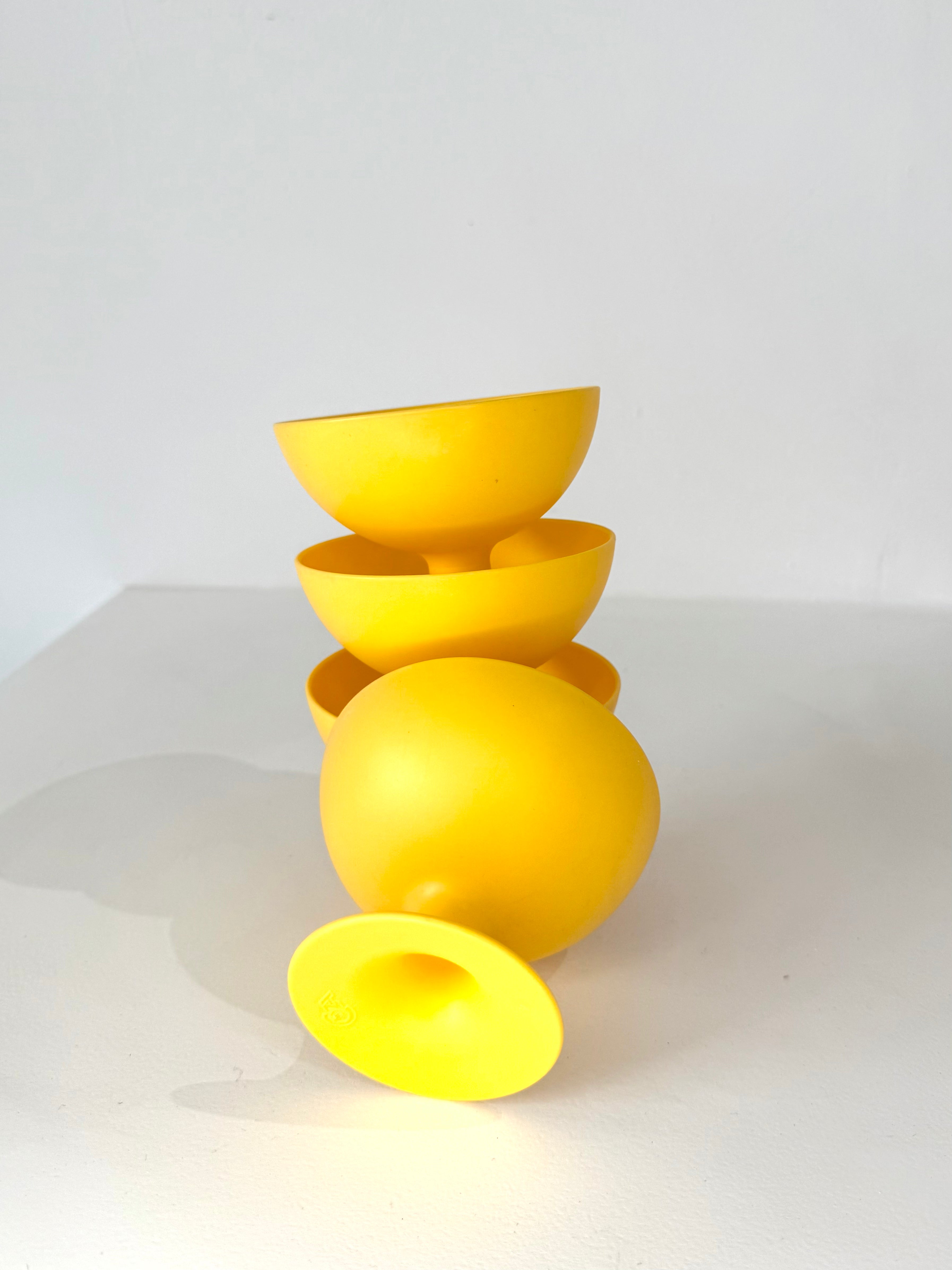 Coupes à desserts jaunes, Coza, 1960-1970