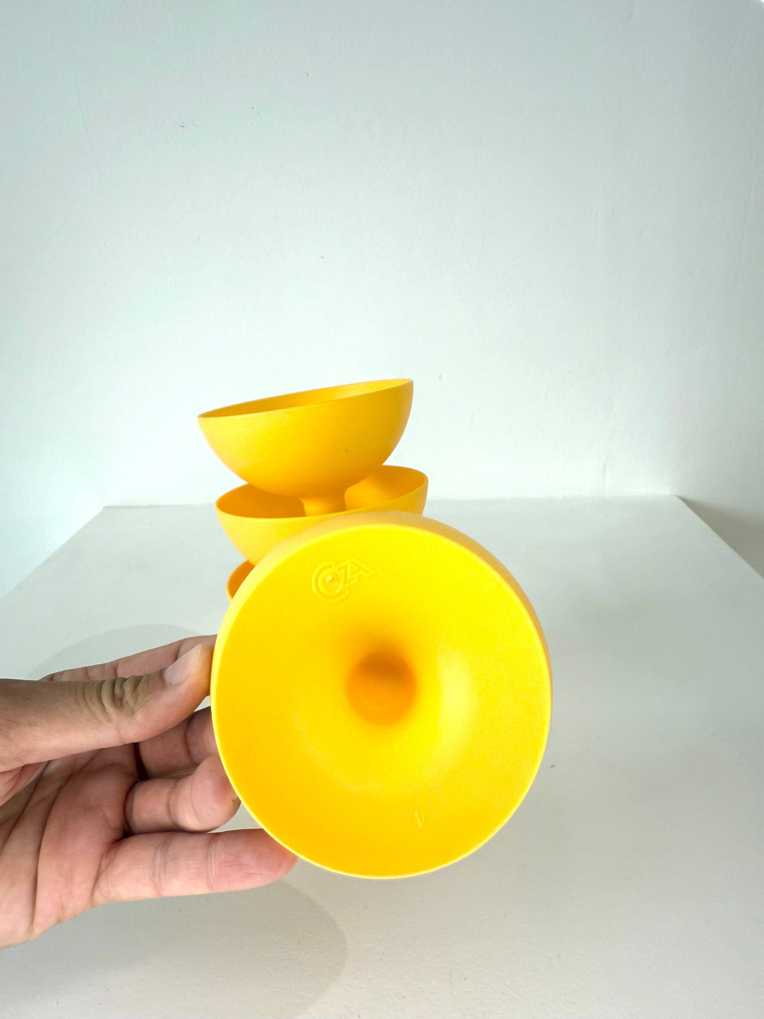 Coupes à desserts jaunes, Coza, 1960-1970
