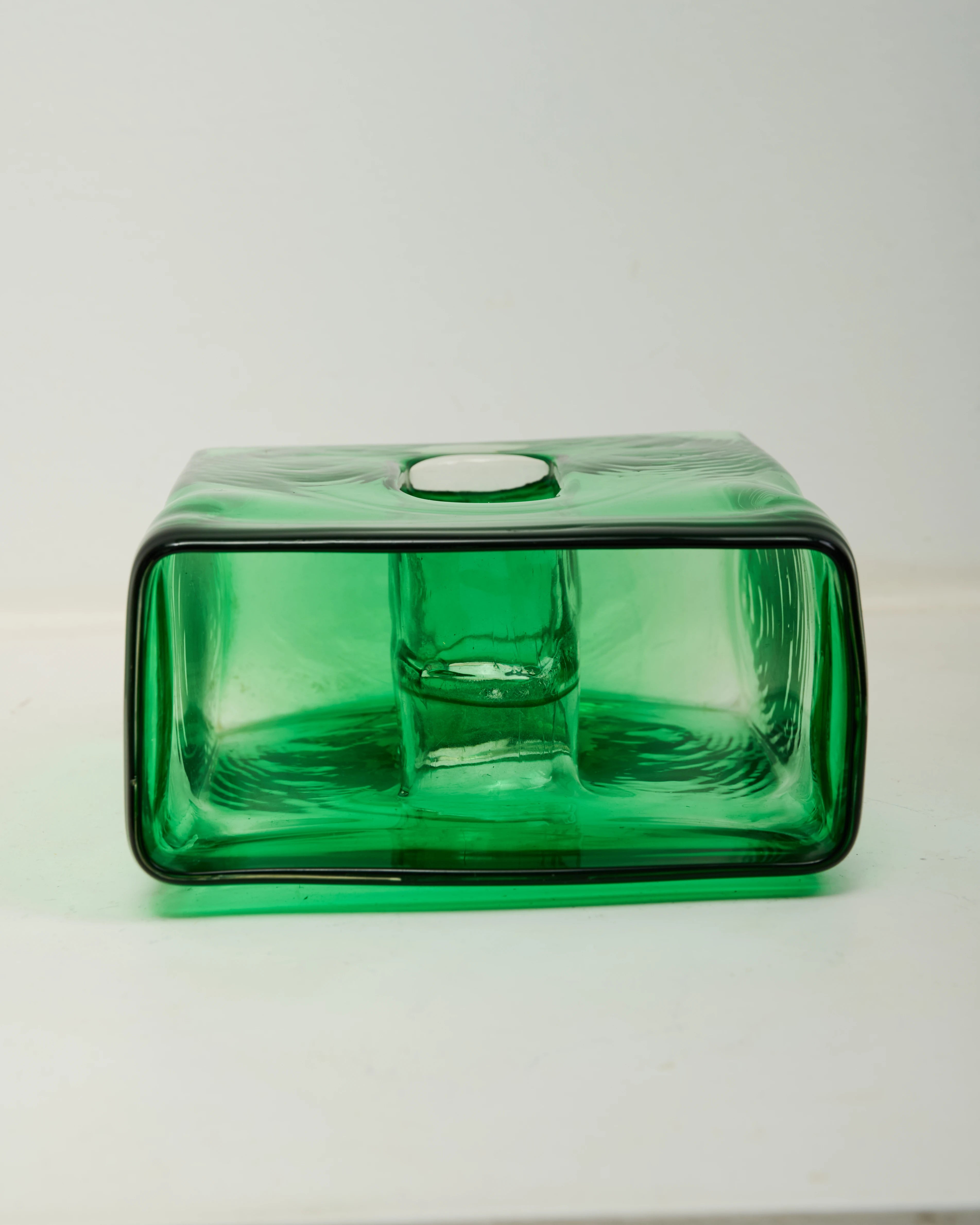 Vase bullé vert ajouré "Arc de Triomphe", 1970s