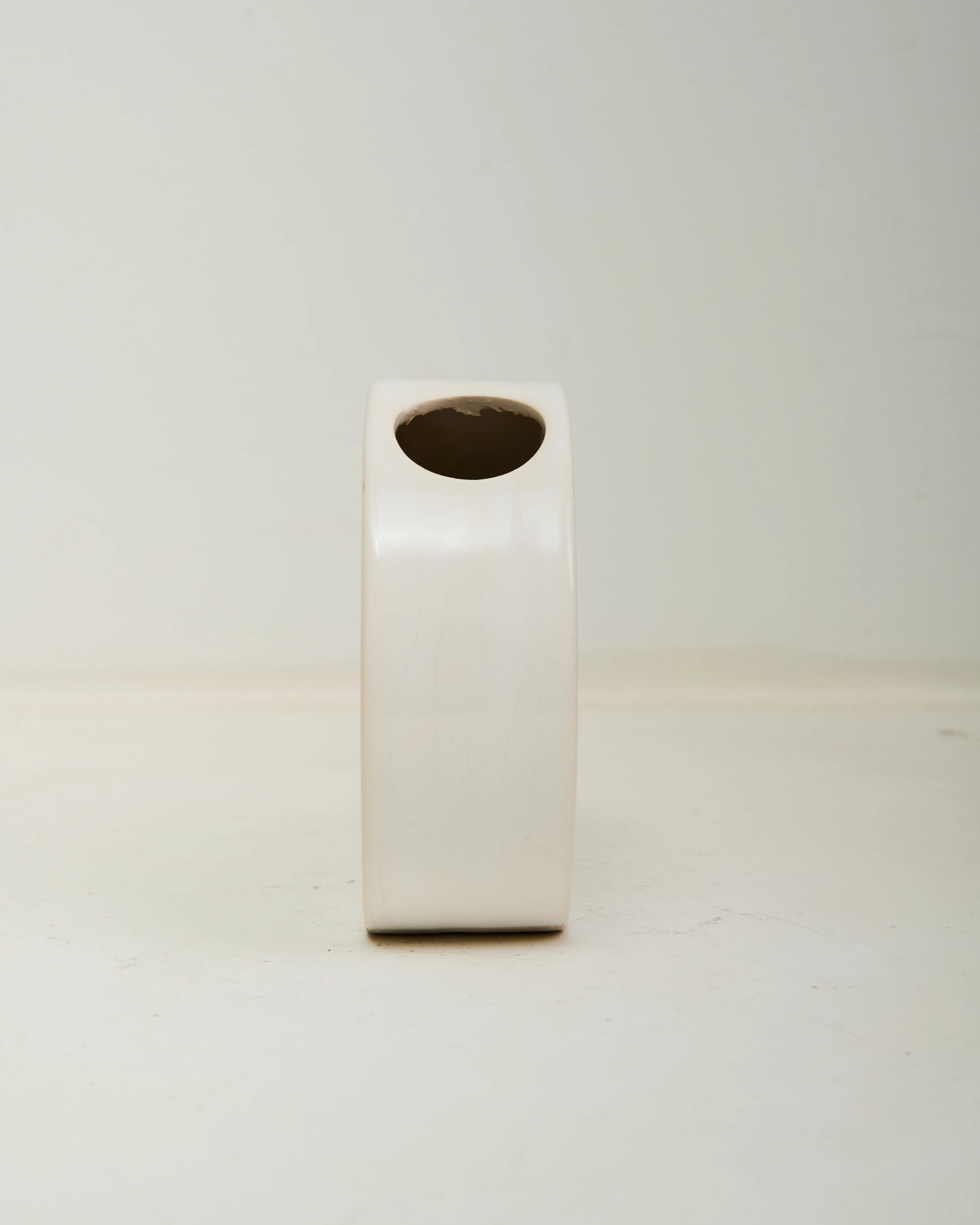 Vase "Donut", céramique blanc, 1970s