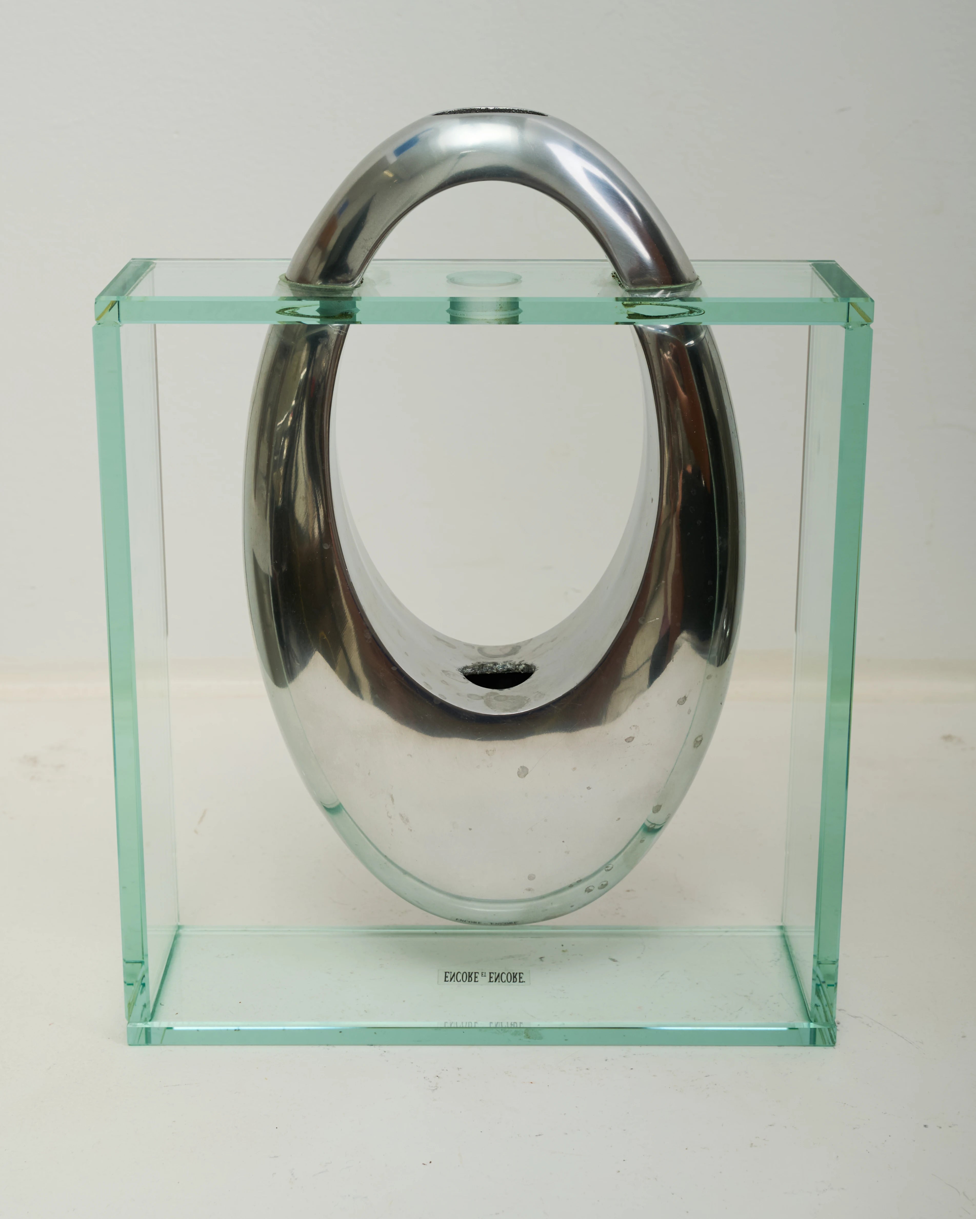 Vase ovoïde en verre et fonte d'aluminium, Encore & Encore, 2000s