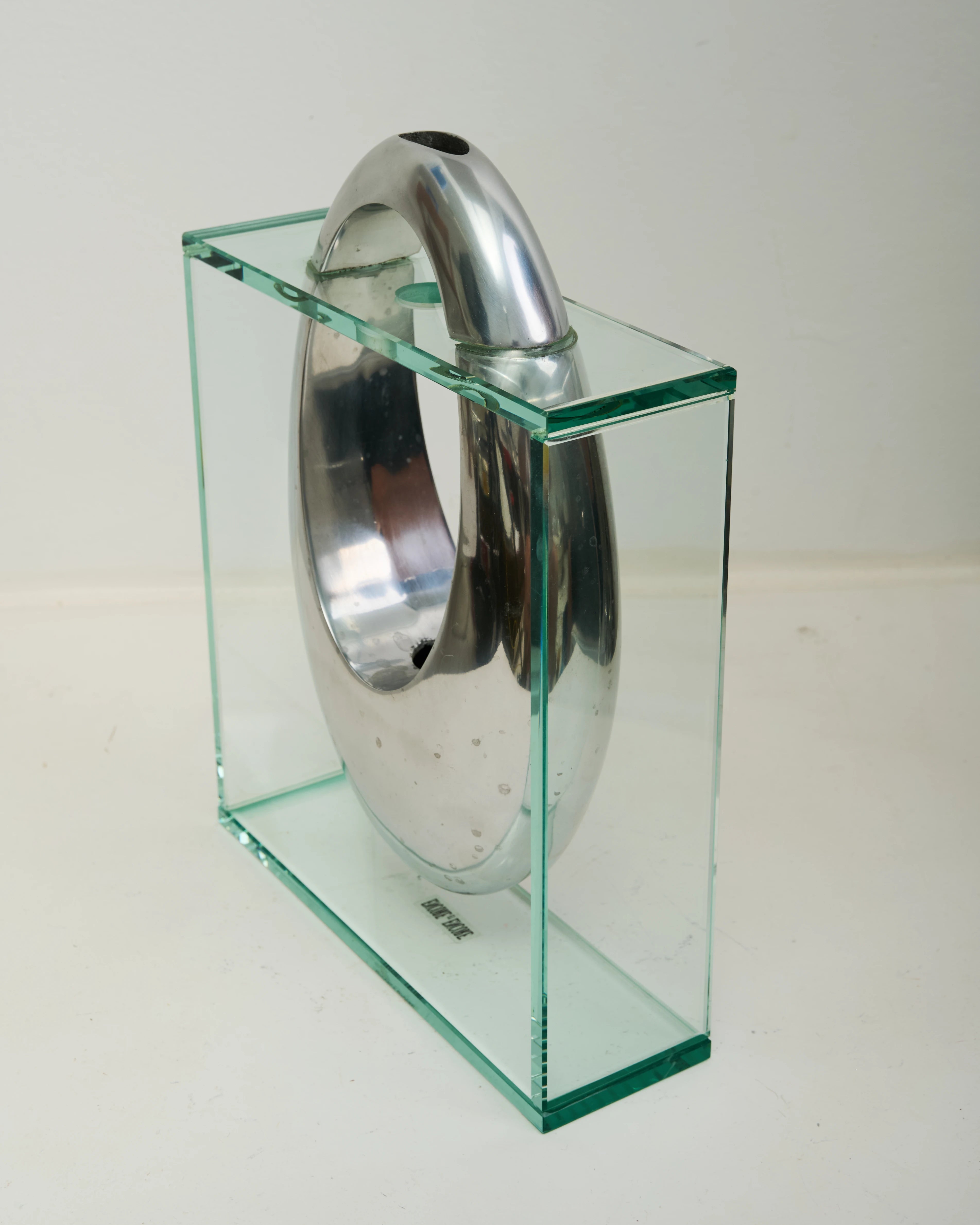Vase ovoïde en verre et fonte d'aluminium, Encore & Encore, 2000s