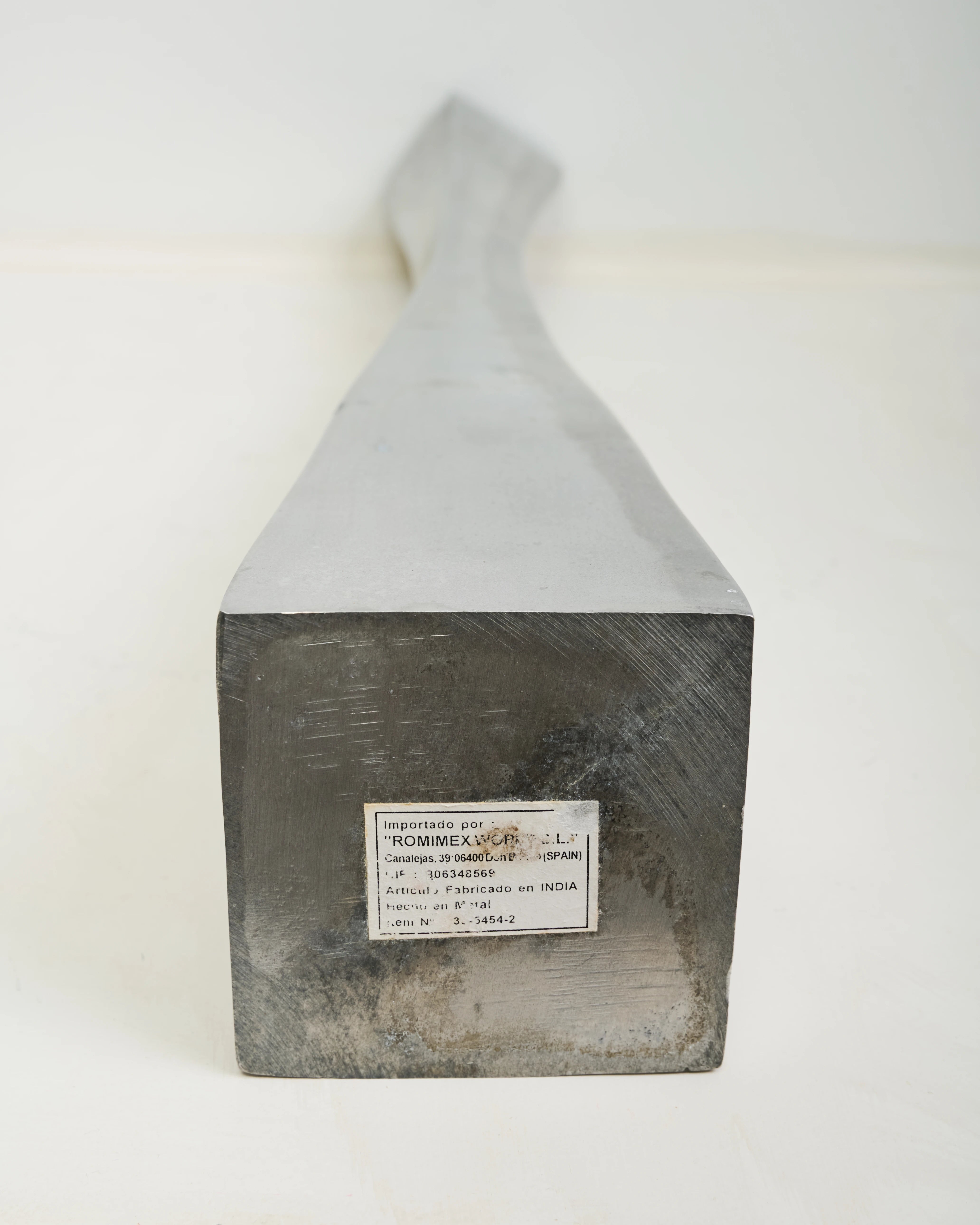 Tall cast aluminum vase #2, 1970s-1980s