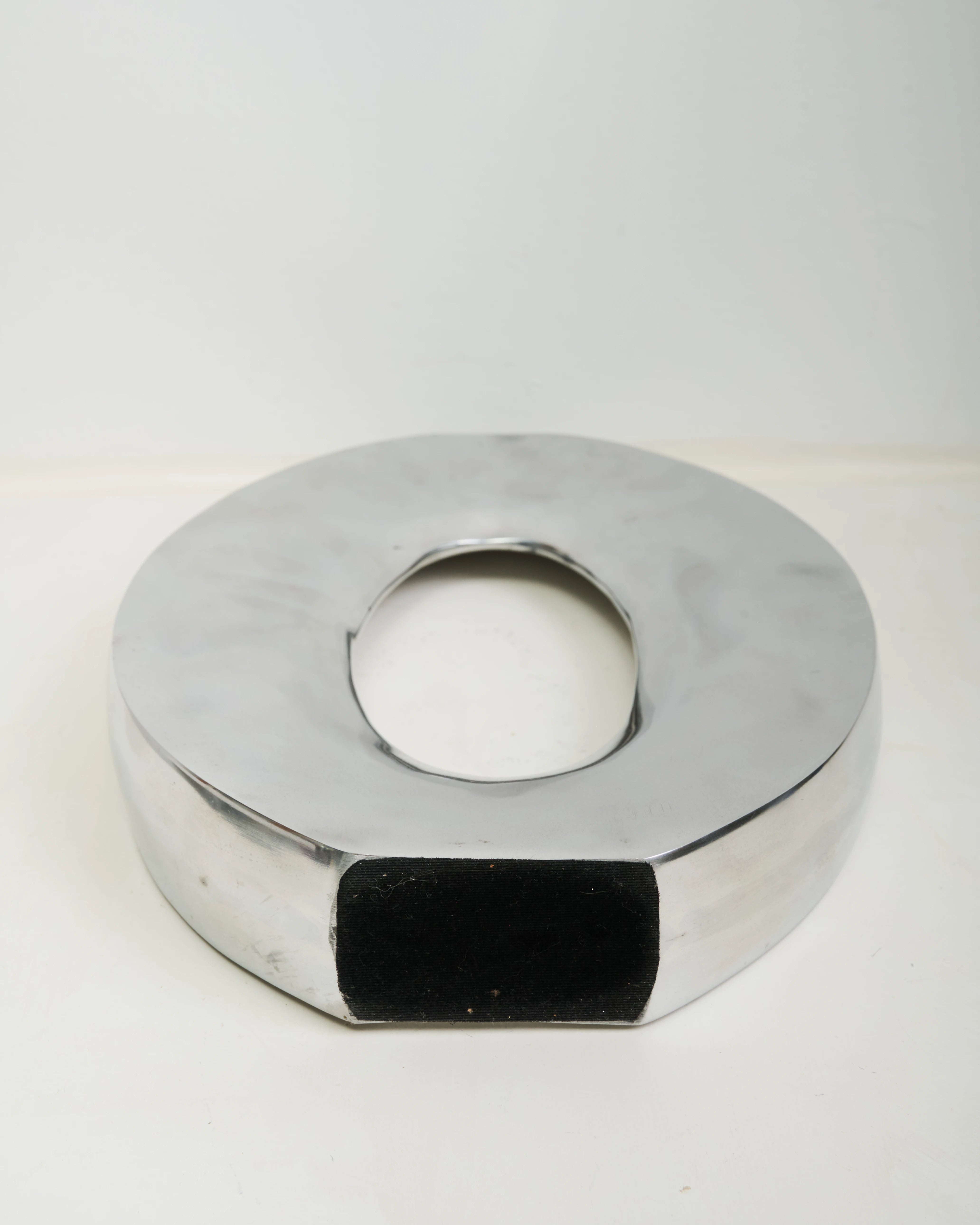 XXL Oval Openwork Cast Aluminum Vase, Italy, 1970s-1980s