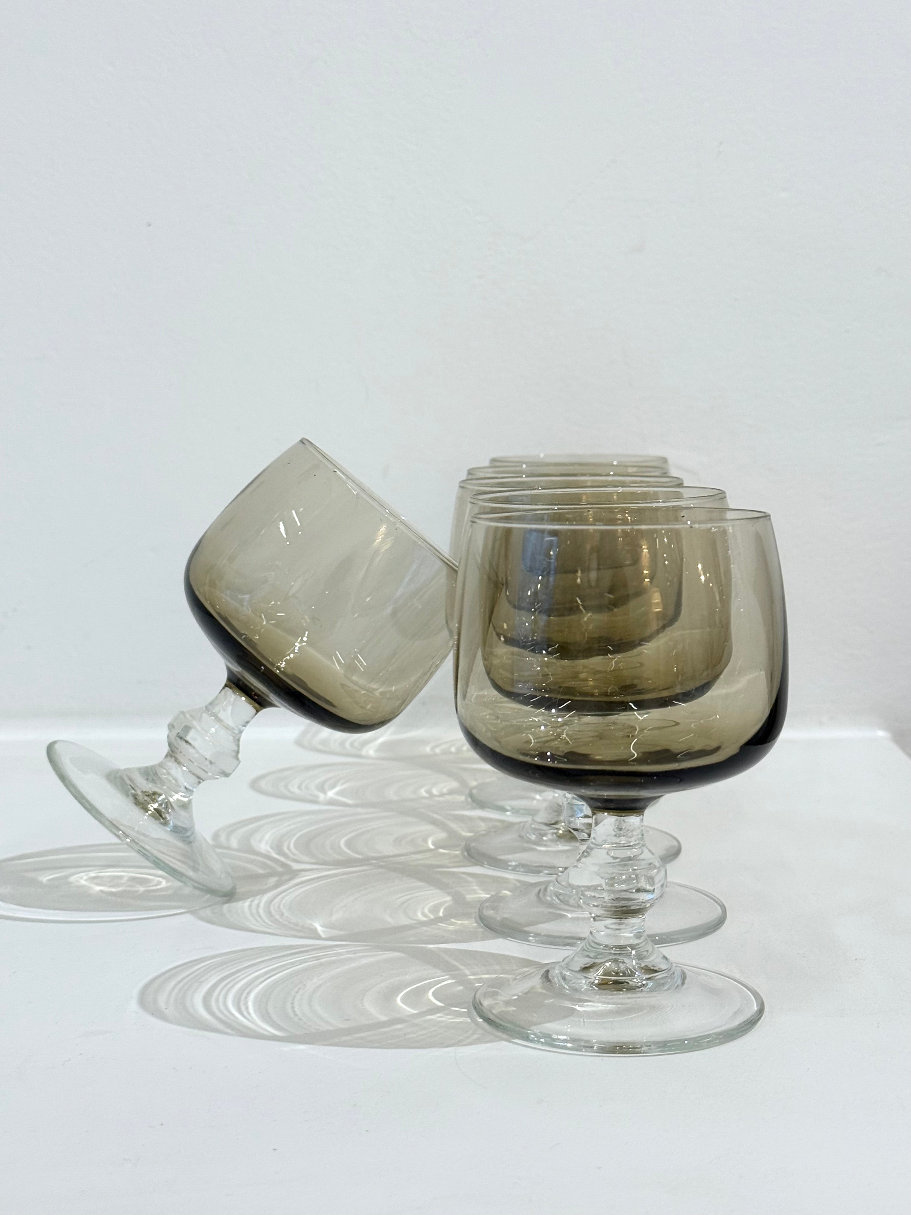 Verres à pied bicolores (6), Luminarc, 1970-1980