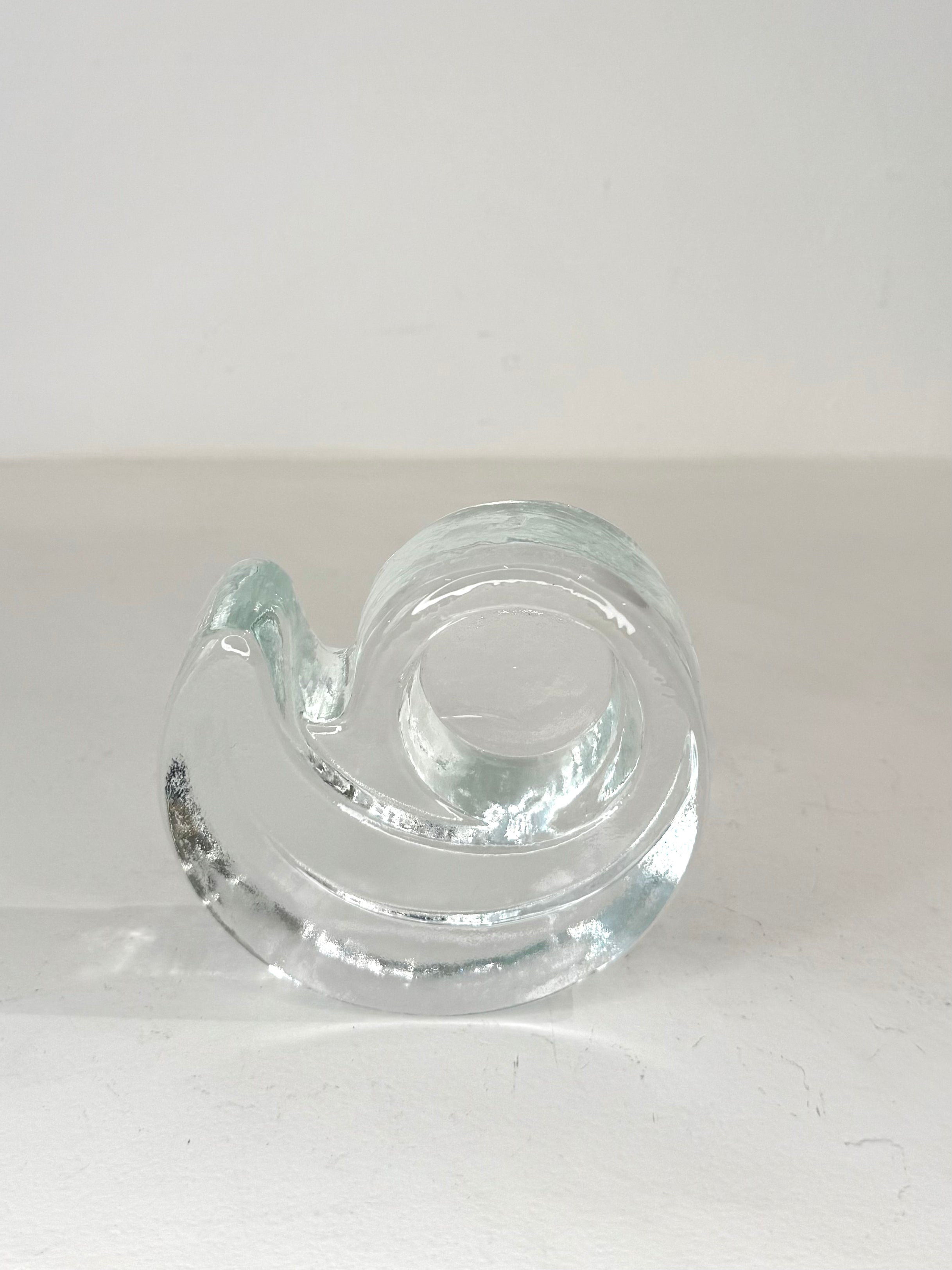 Bougeoir coquillage en verre, 1970s