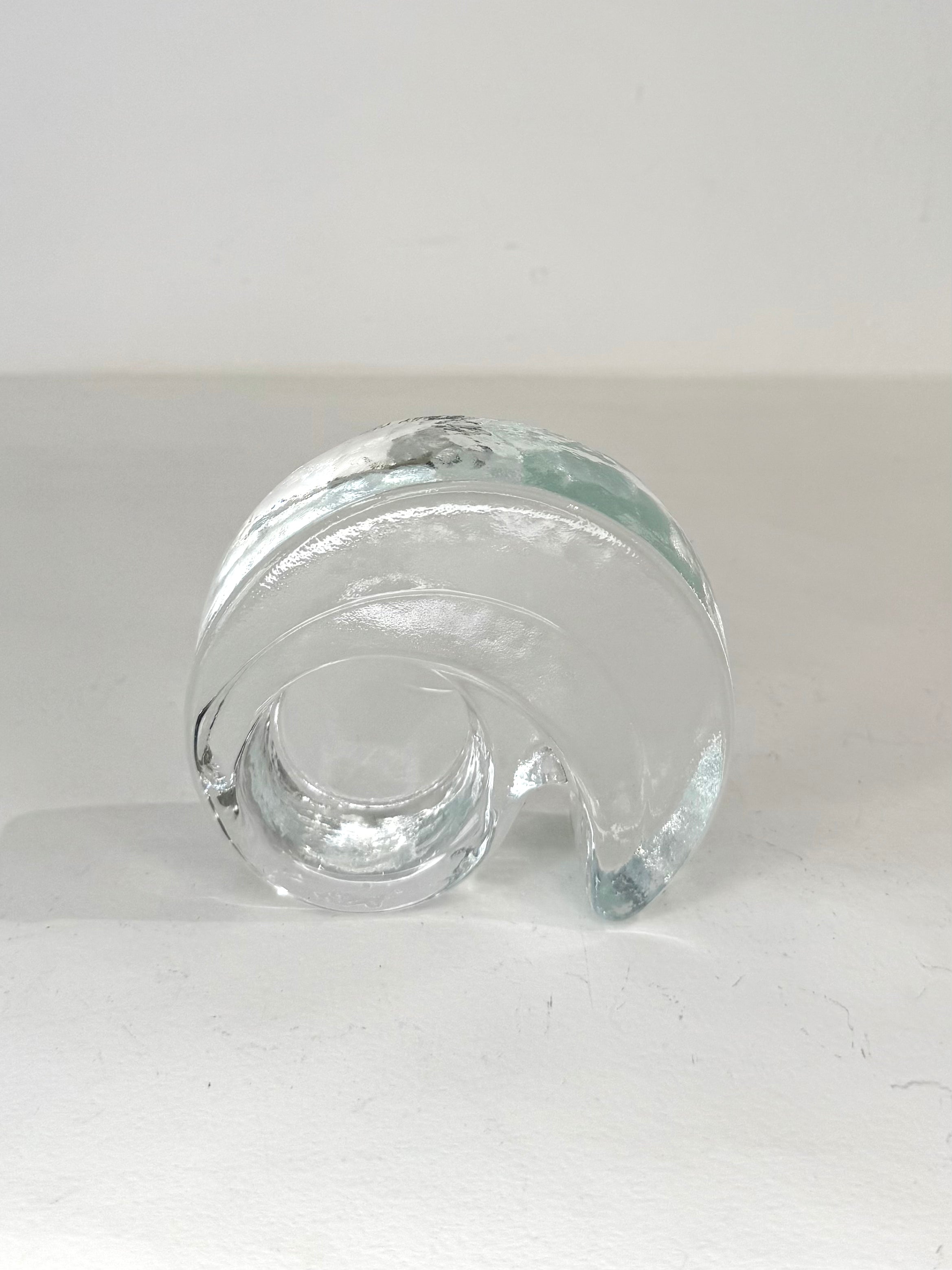Bougeoir coquillage en verre, 1970s