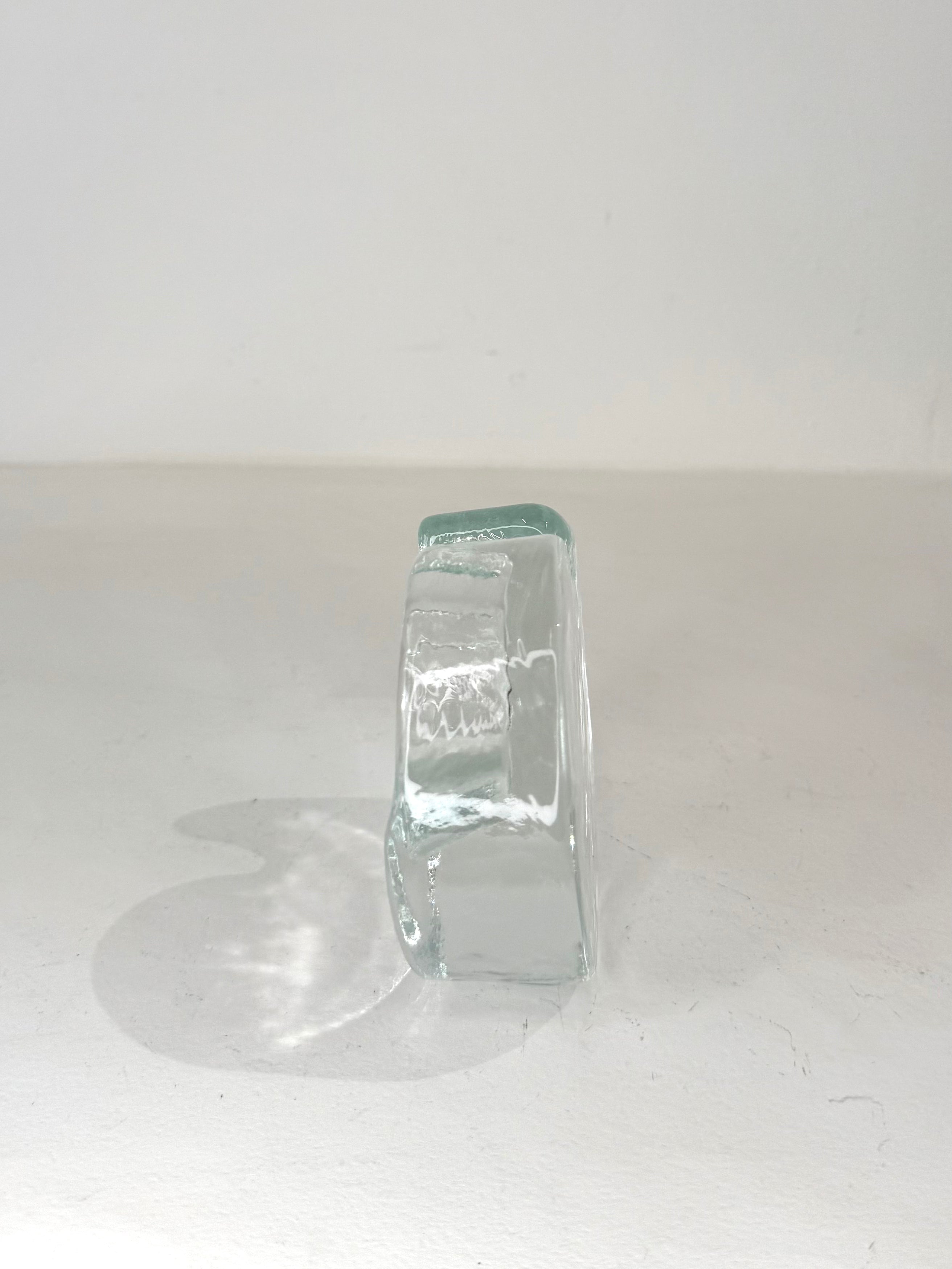 Bougeoir coquillage en verre, 1970s