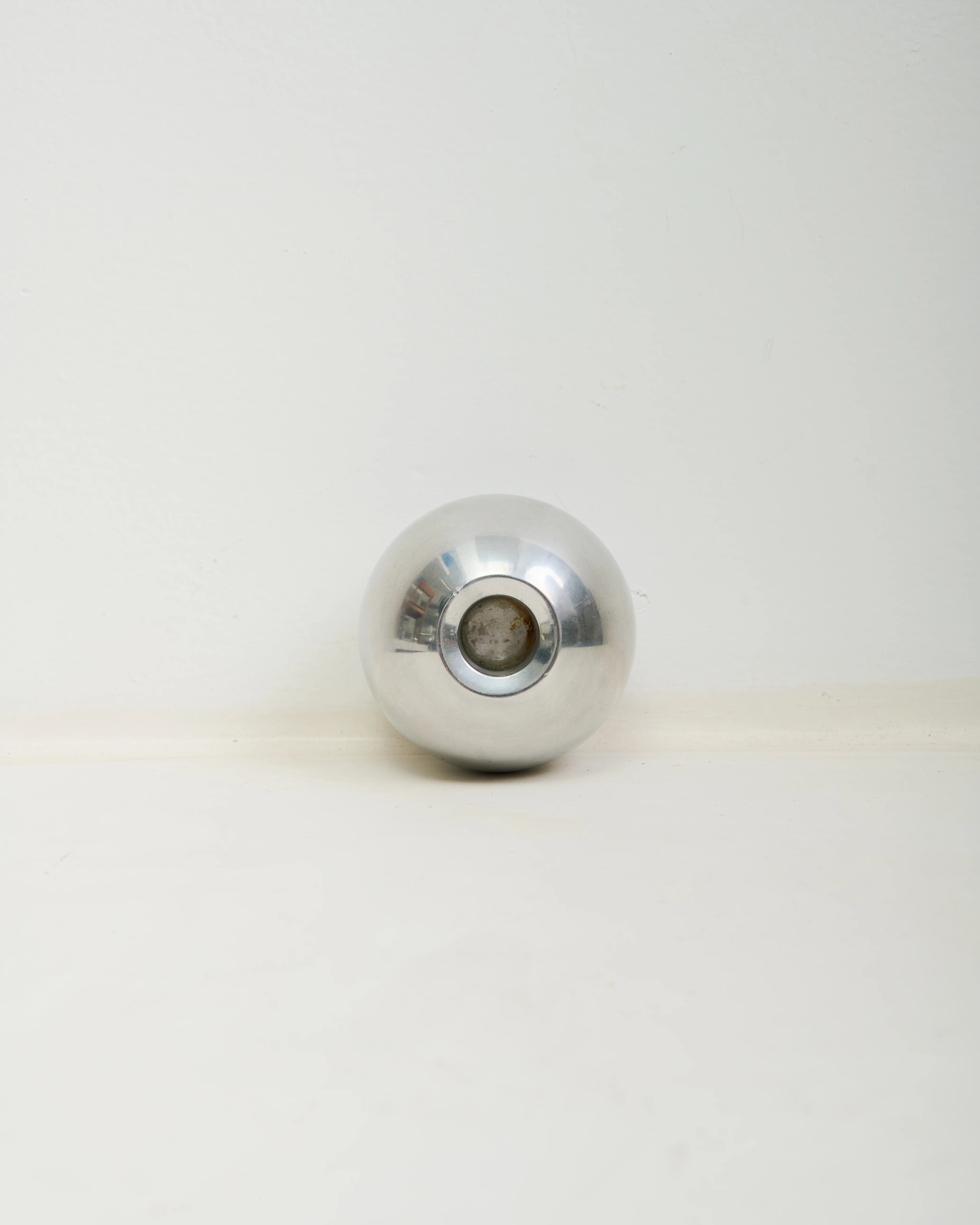 Paire de bougeoirs "Boule" (1 sur 2), métal chromé, Ikea, 1990s