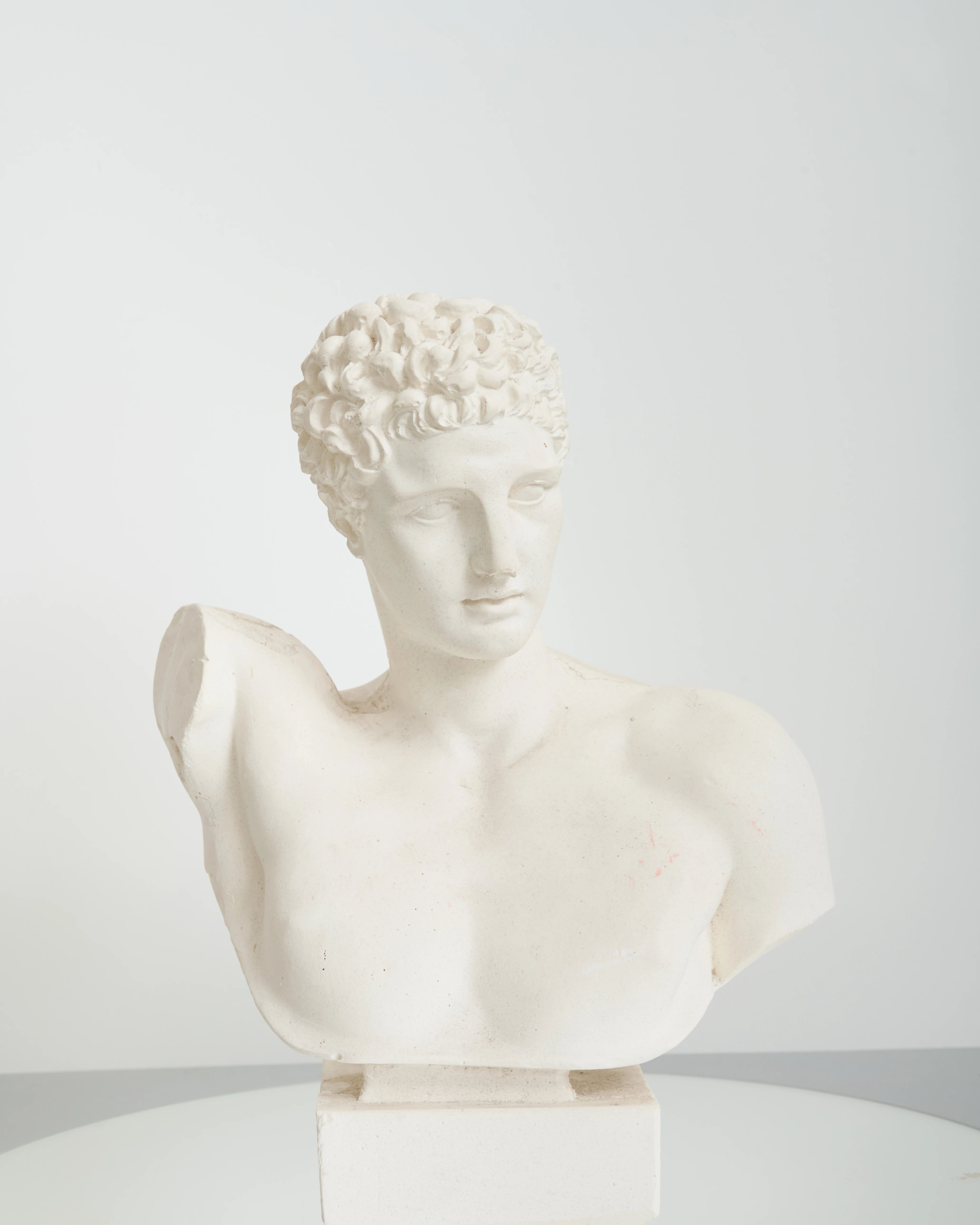 Bust of an Ephebe or Marathon Boy with a plaster base, Italy