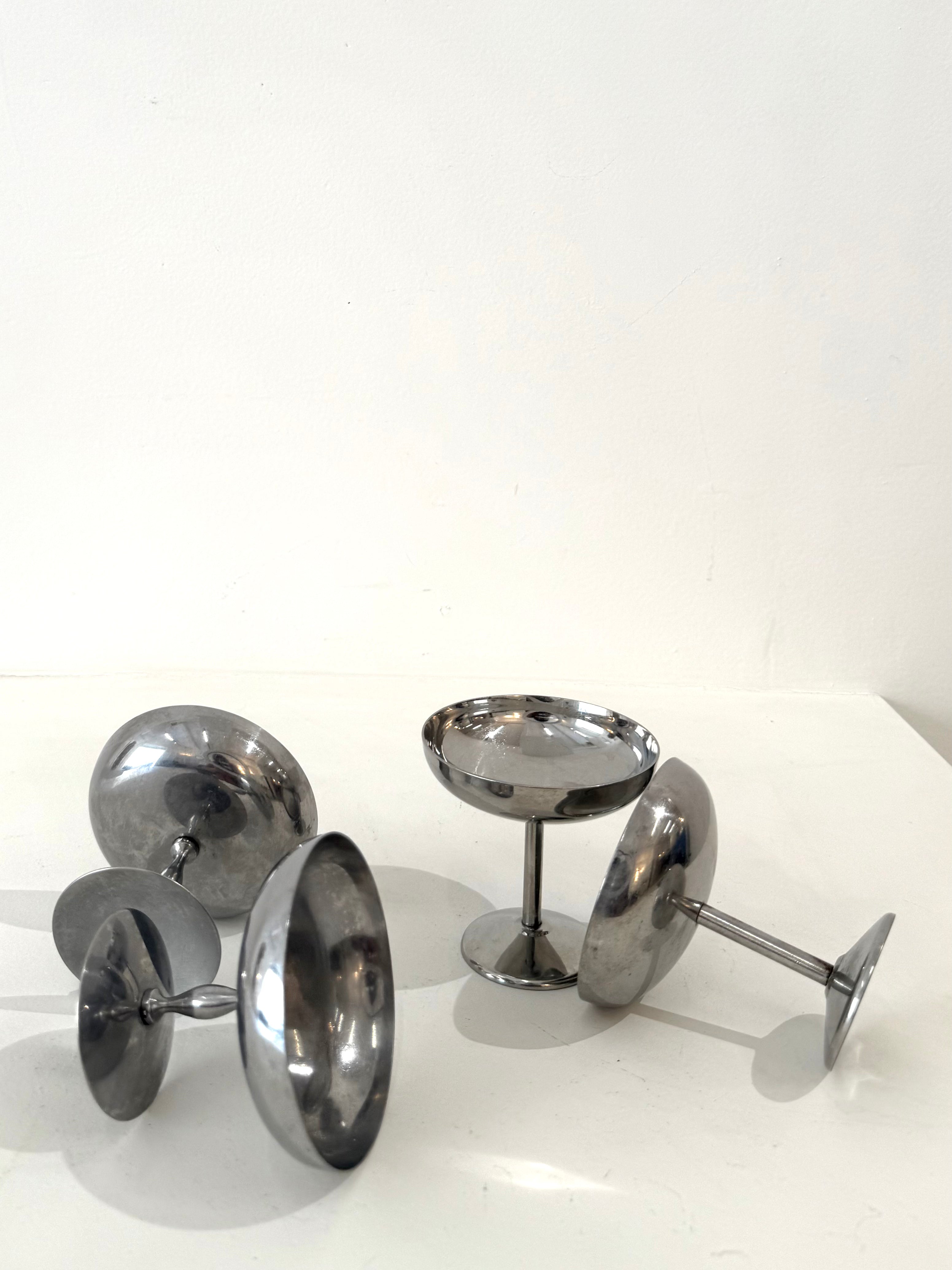 Quatre coupes à glace avec pied, 1970s