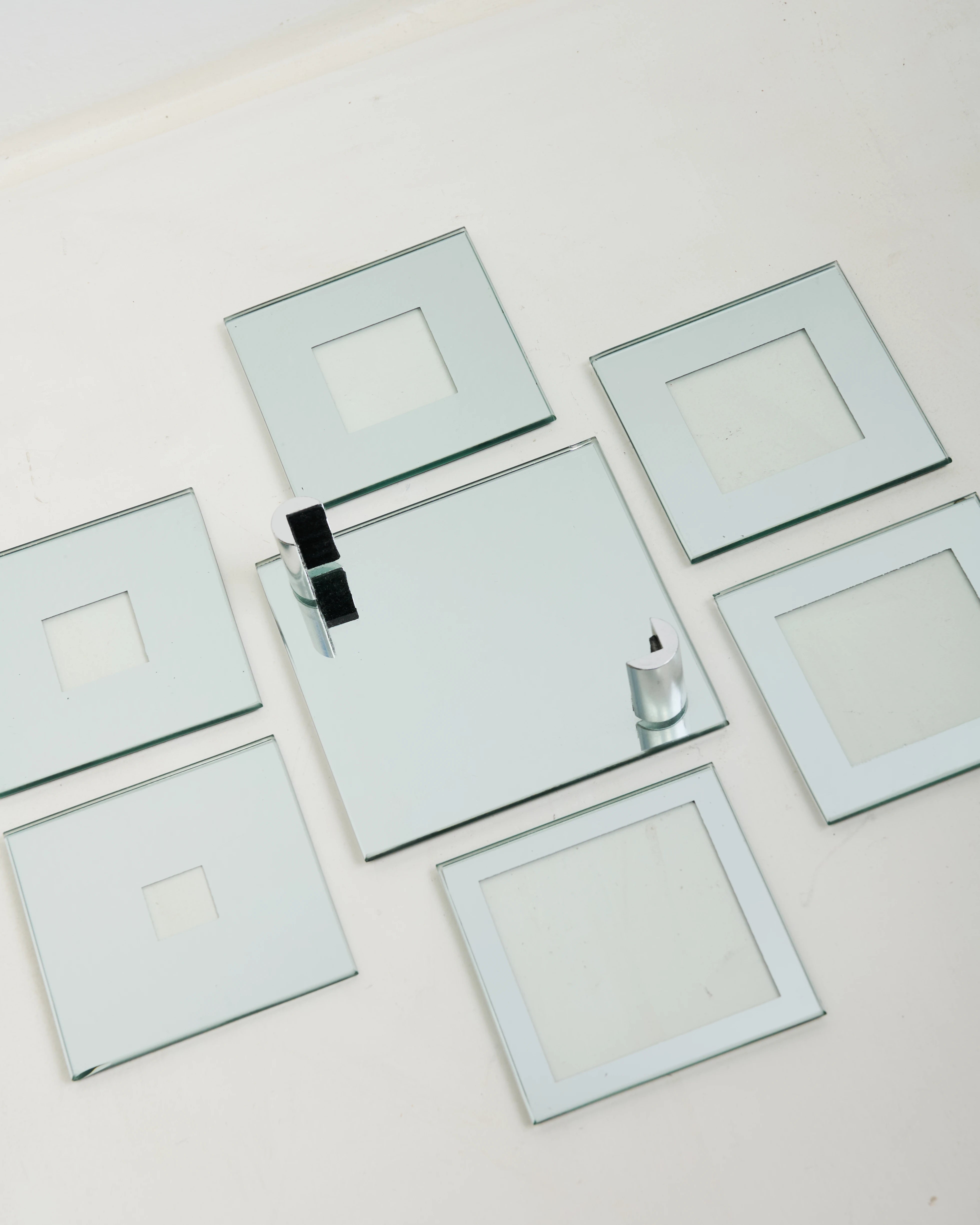 Dessous de verres Space age, carré miroir, 1970s