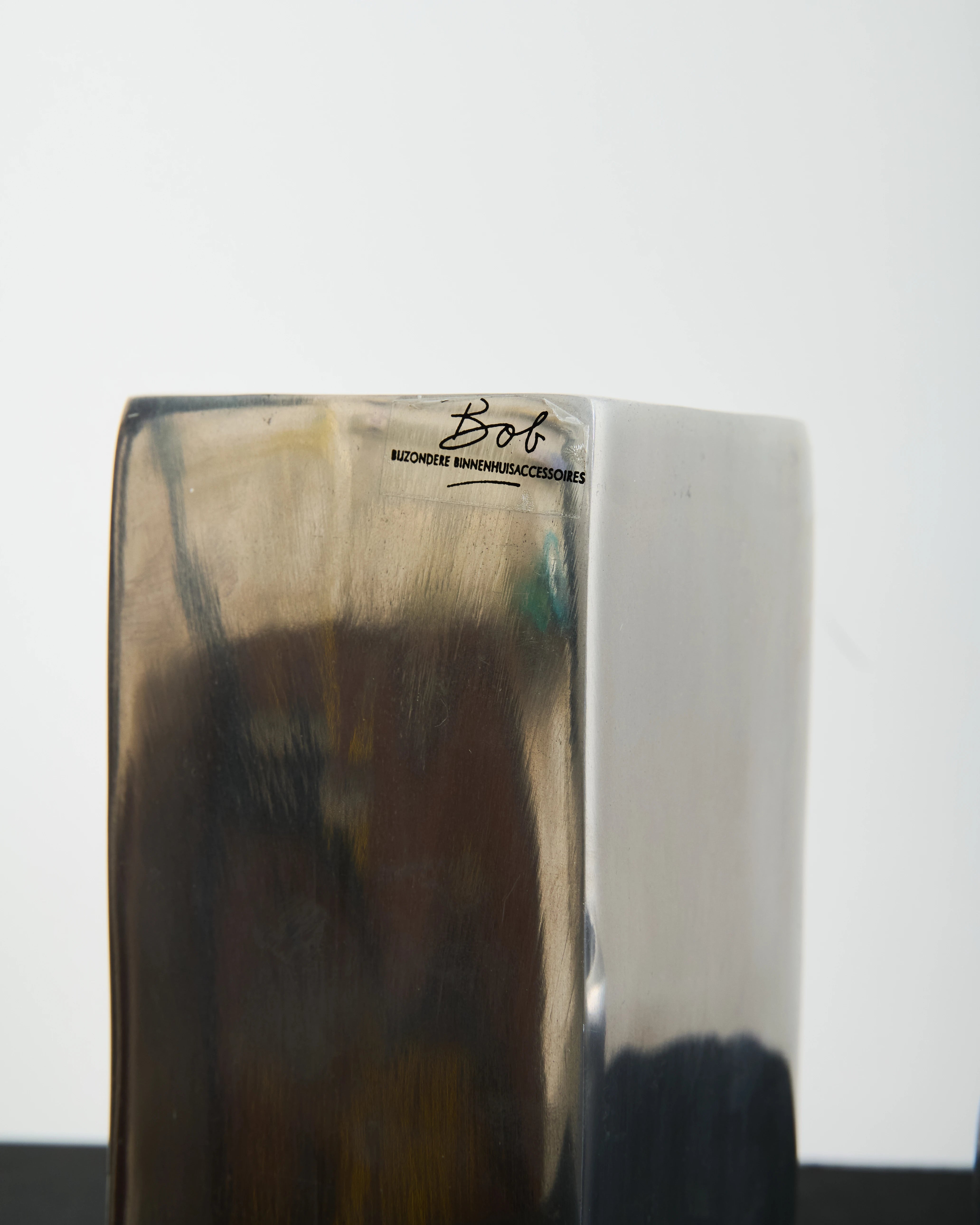 Pair of XXL square Bob candle holders, 1980s