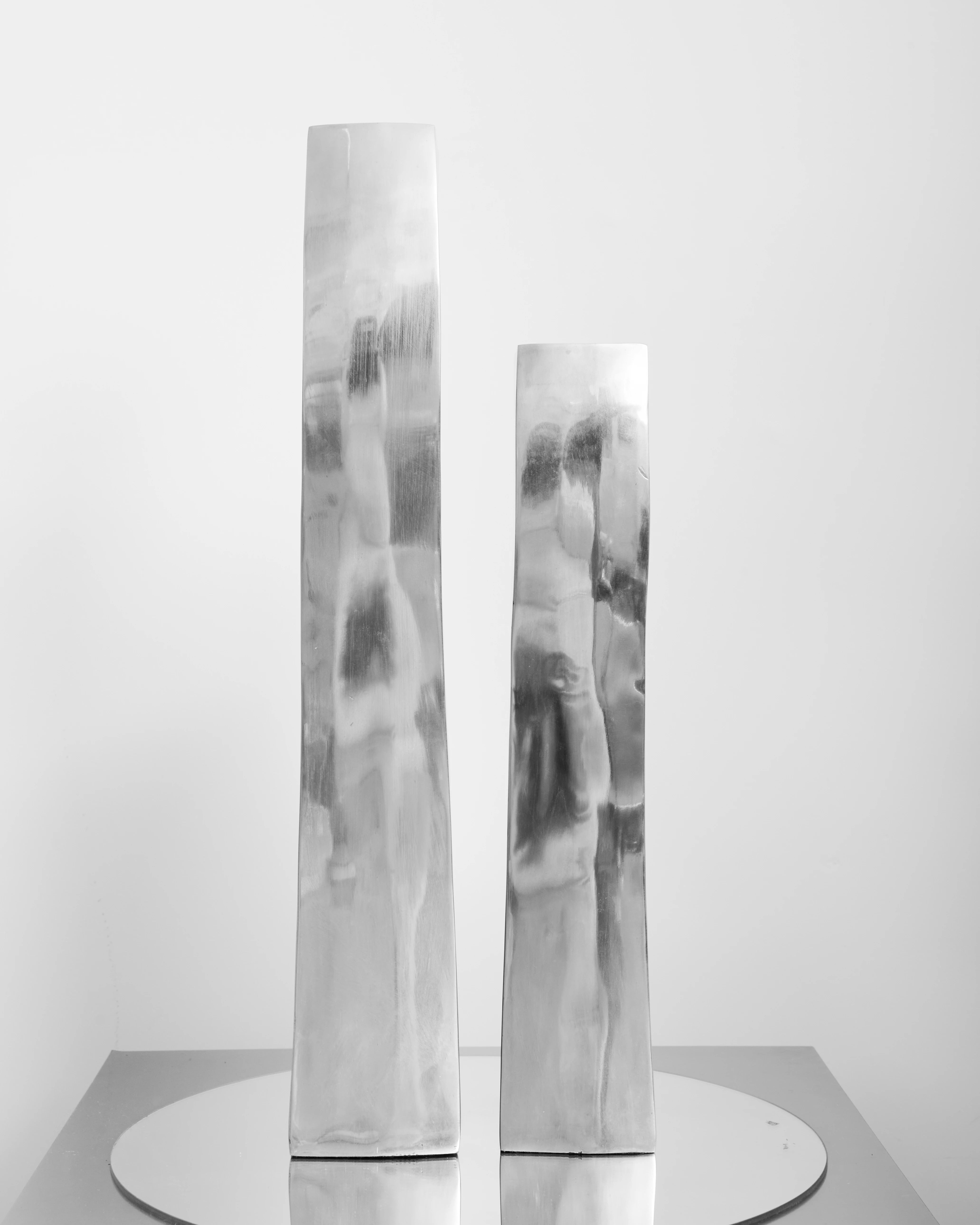 “Round” cast aluminum vase, 1970s