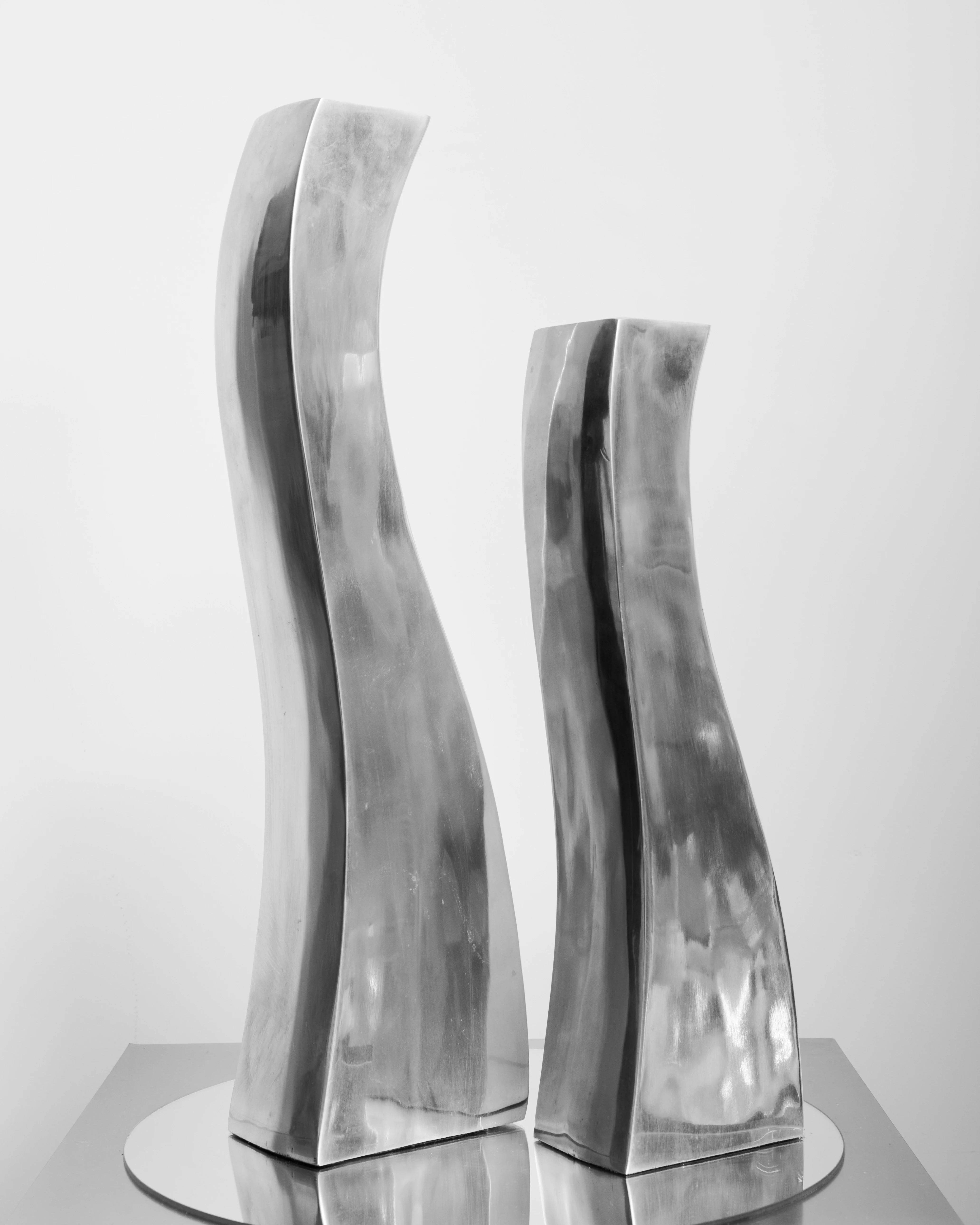 “Round” cast aluminum vase, 1970s