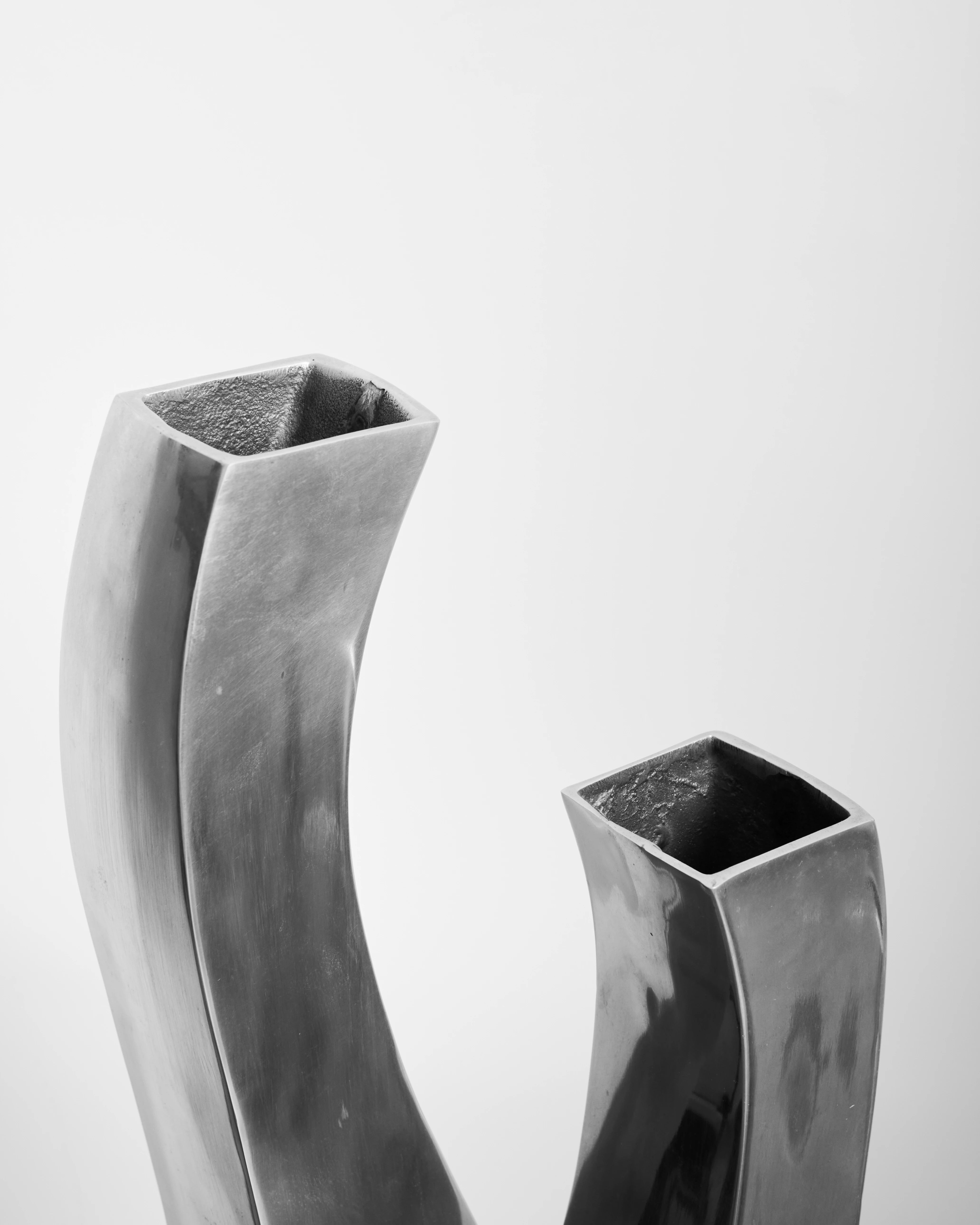 “Round” cast aluminum vase, 1970s