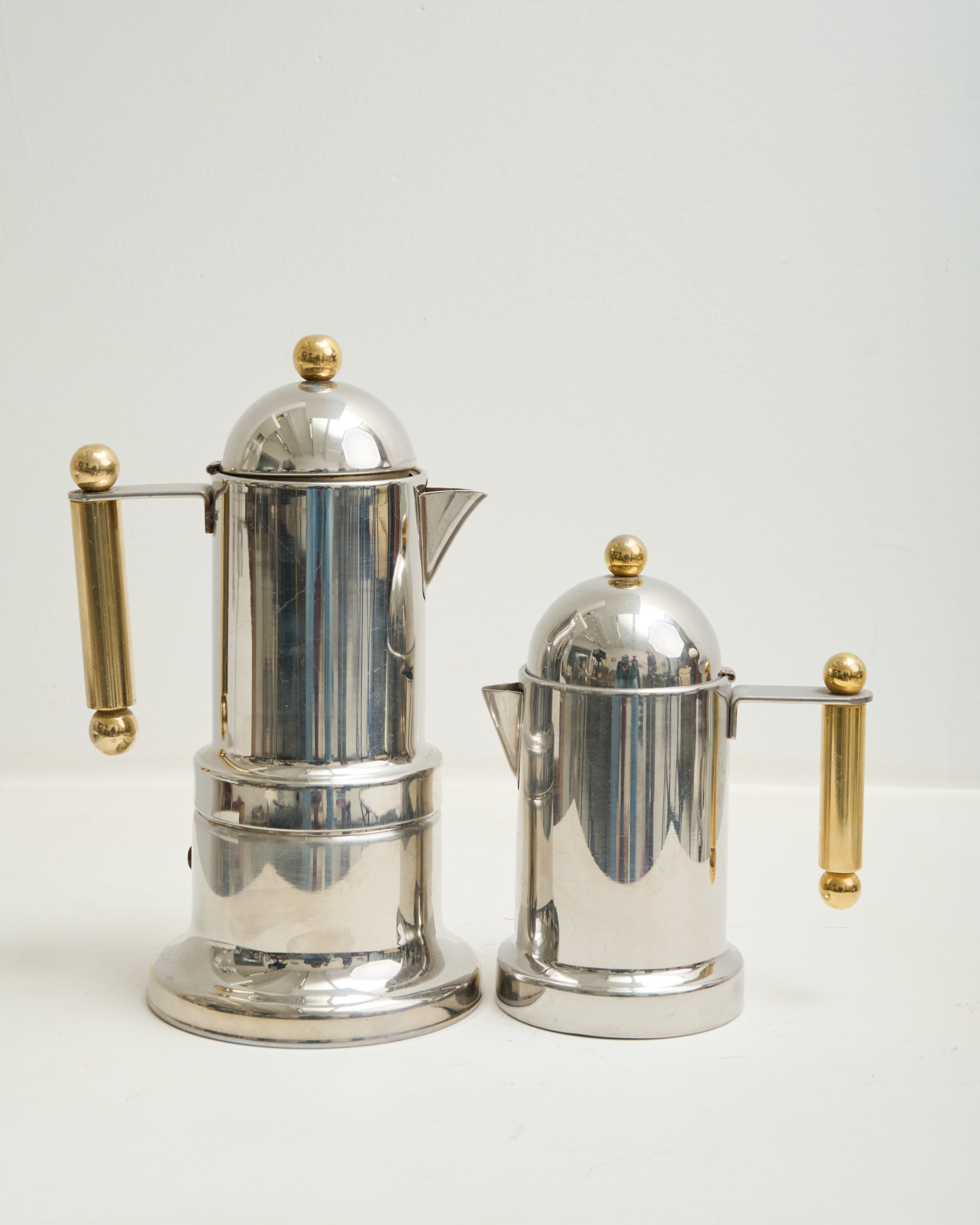 Coffee maker and milk jug, Vev vigano, Kontessa, 1980s