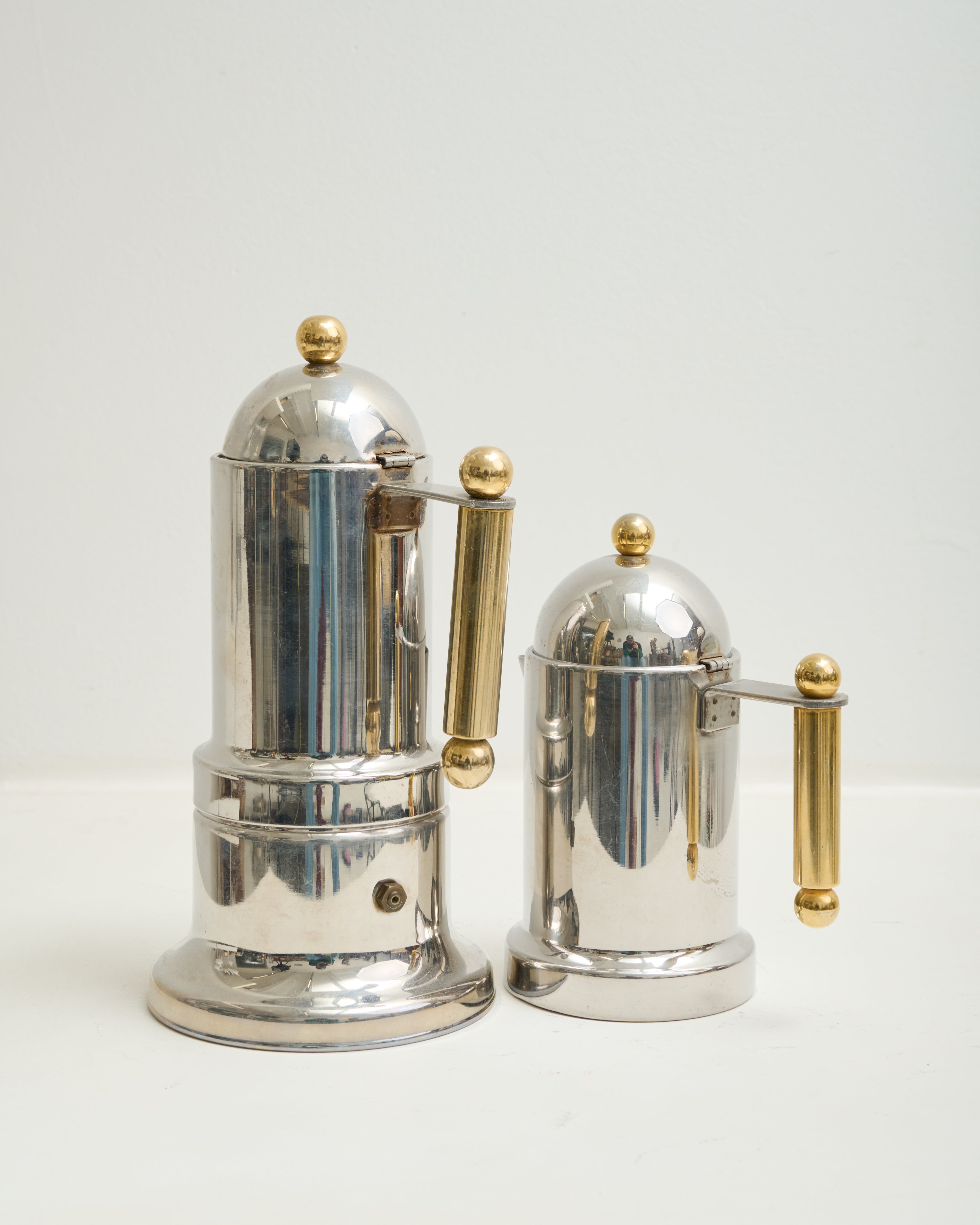 Coffee maker and milk jug, Vev vigano, Kontessa, 1980s