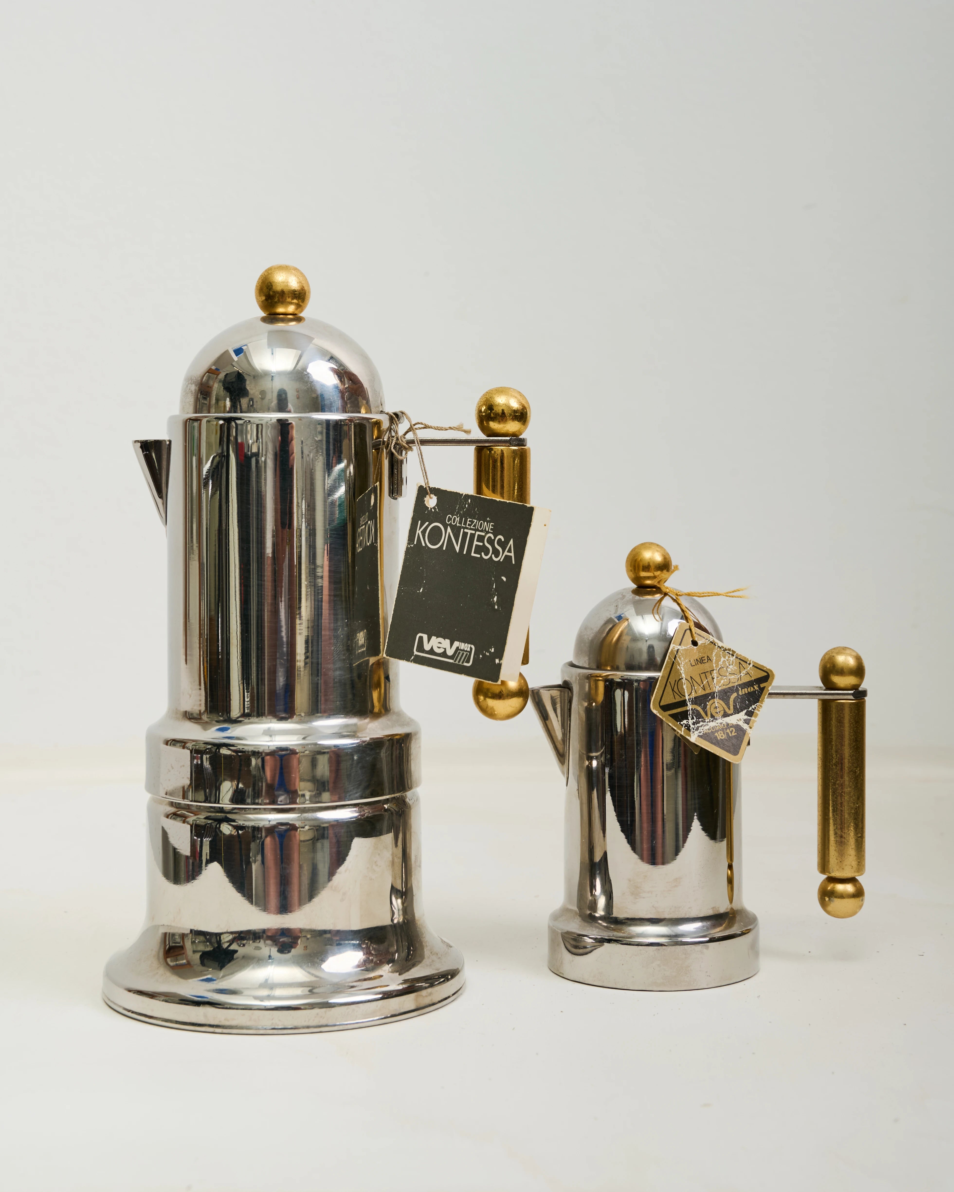 Cafetière et pot à lait "Kontessa", Vev vigano, 1980s