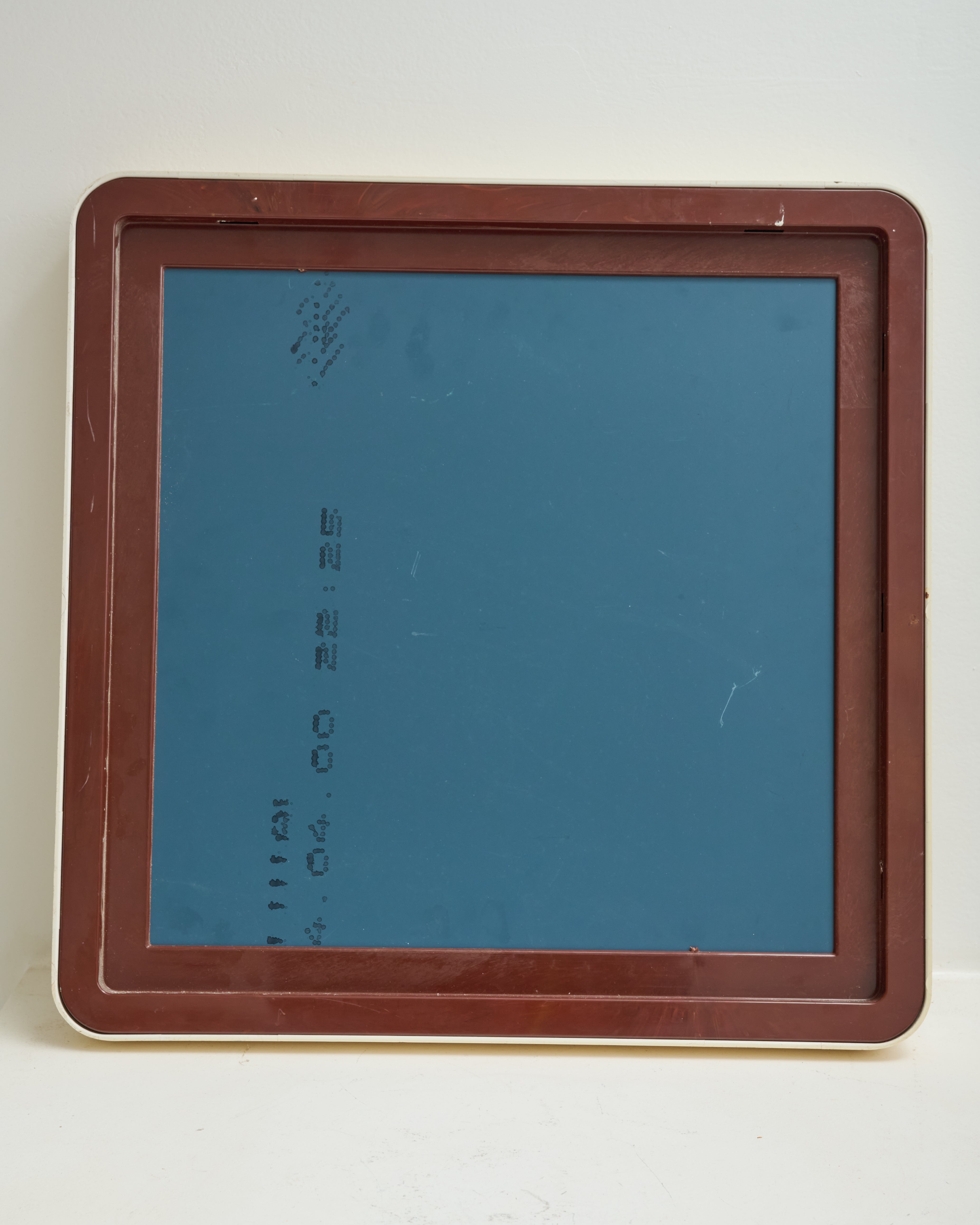 Cream-colored rounded square mirror, Italy, 1970s