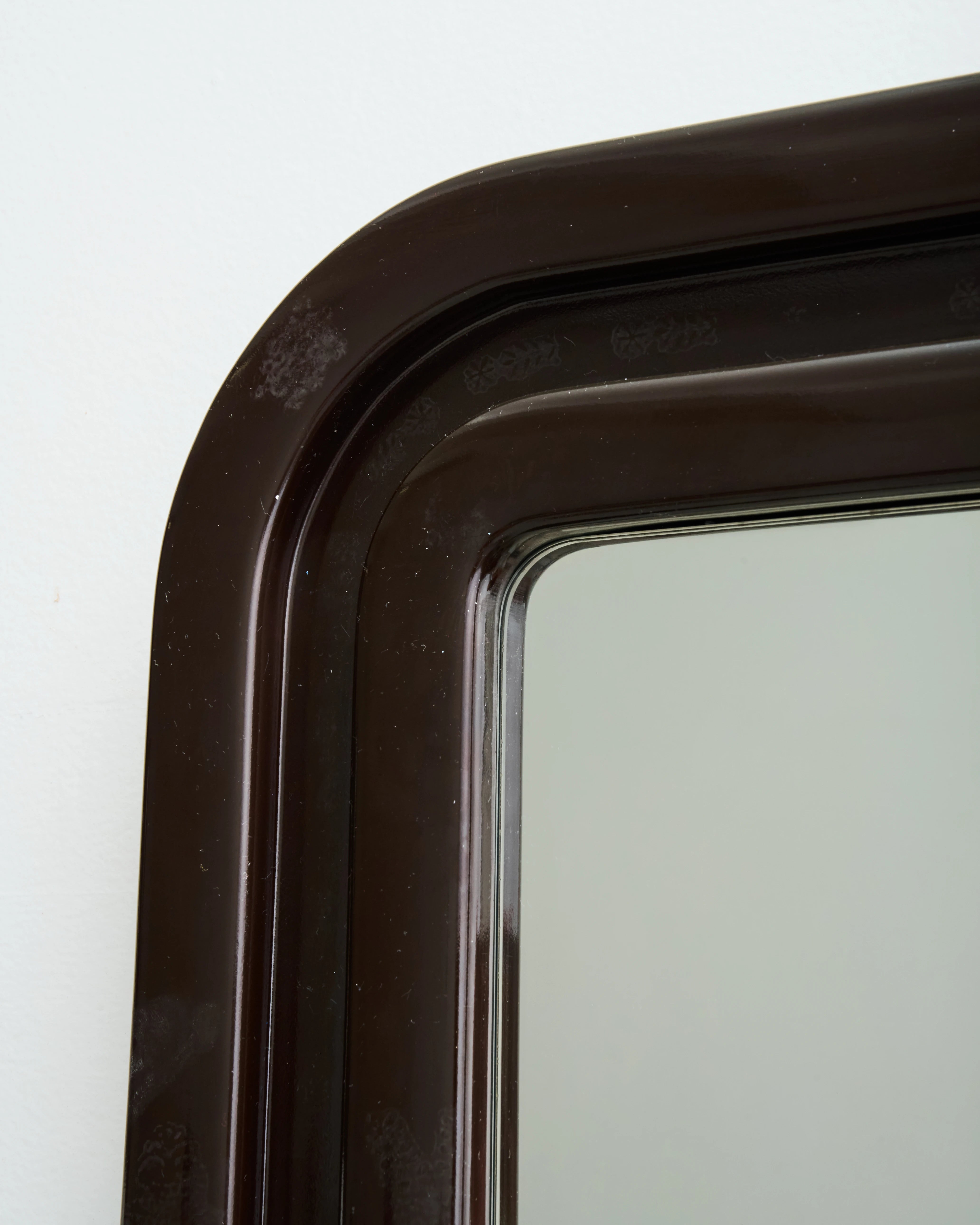 Miroir à double cadre marron, Italie, 1970-1980