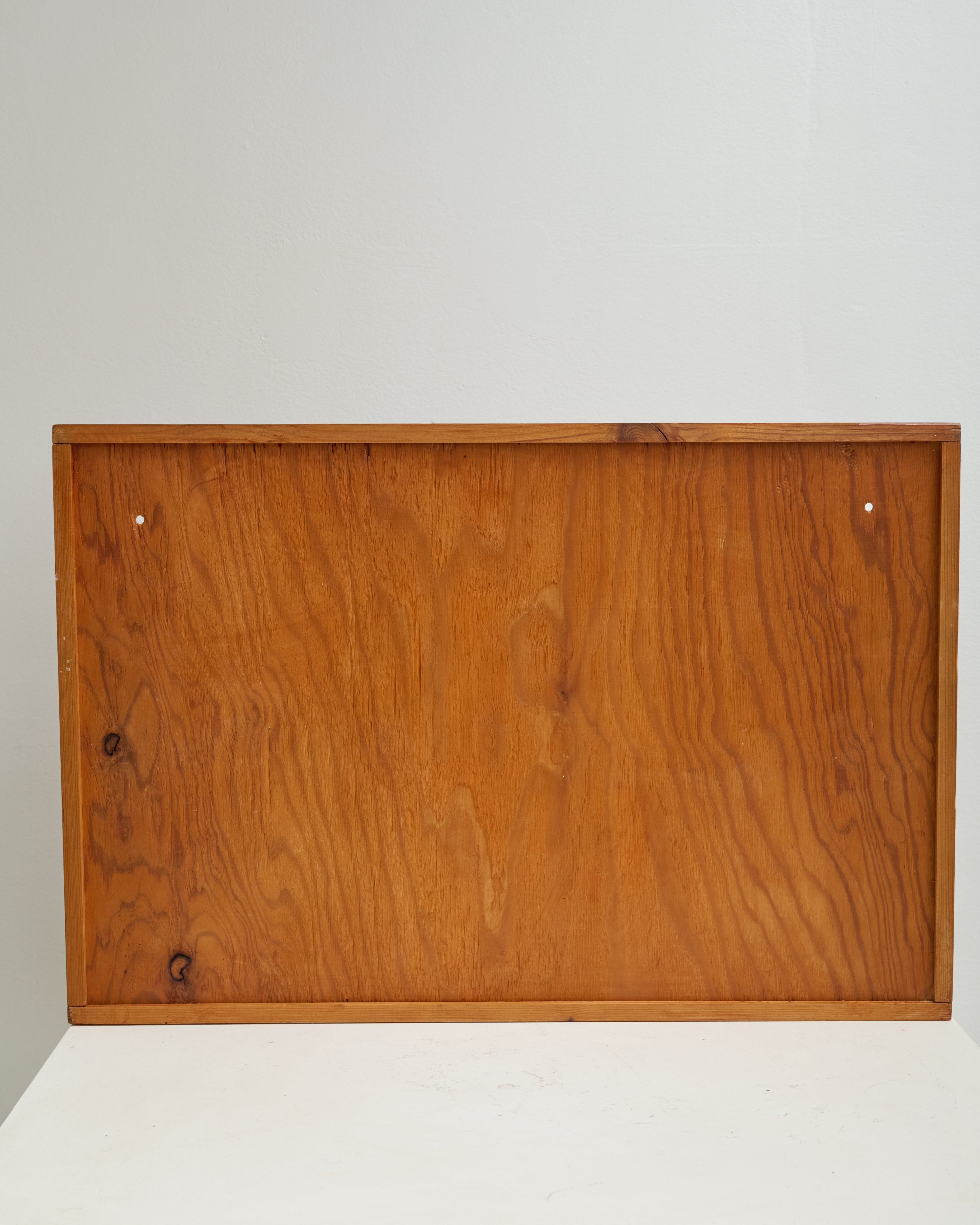 Round mirror with wooden frame, 1960s