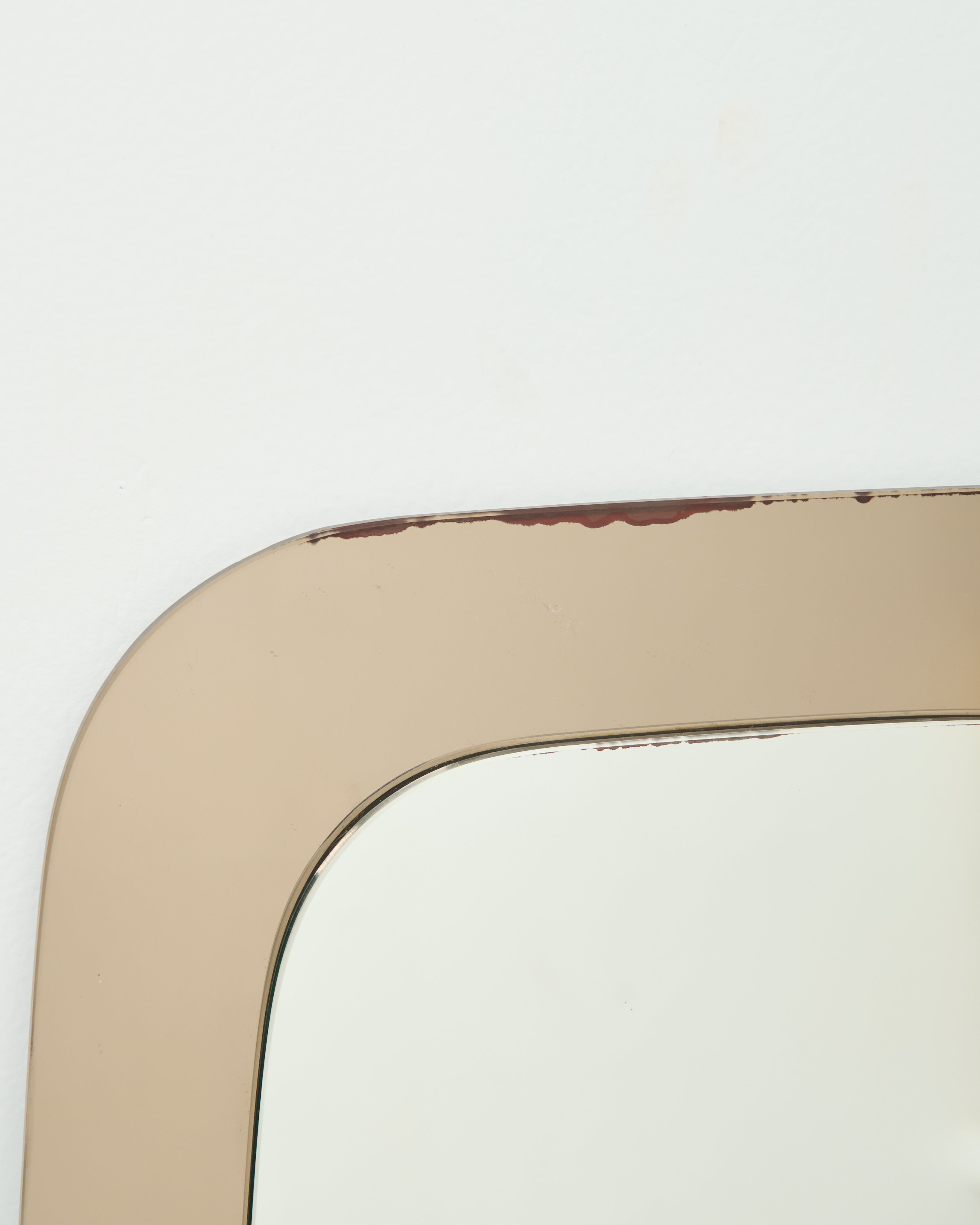 Large wall mirror, dlg Veca, Italy, 1970s