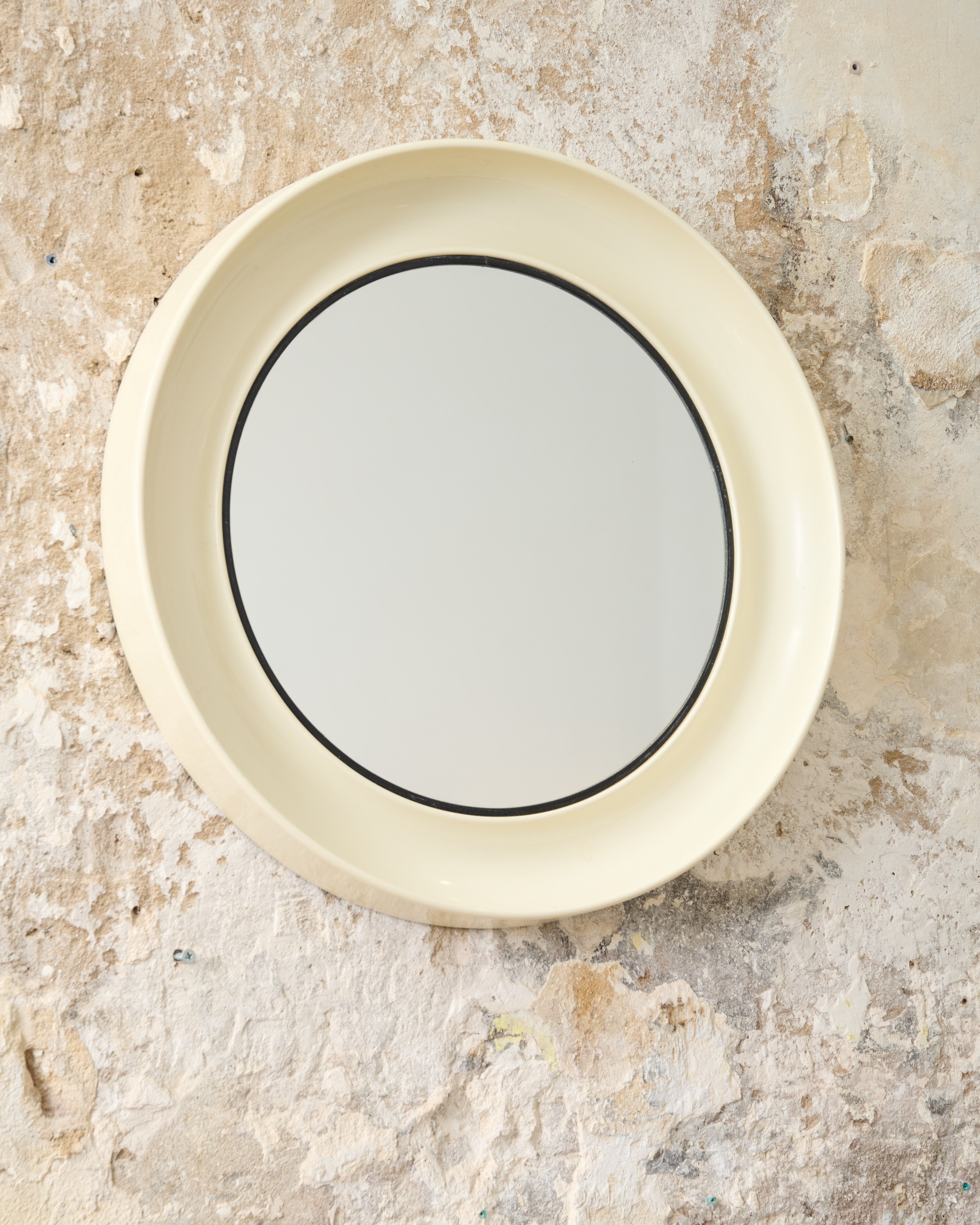 Round Space Age mirror, Denmark, 1970-1980