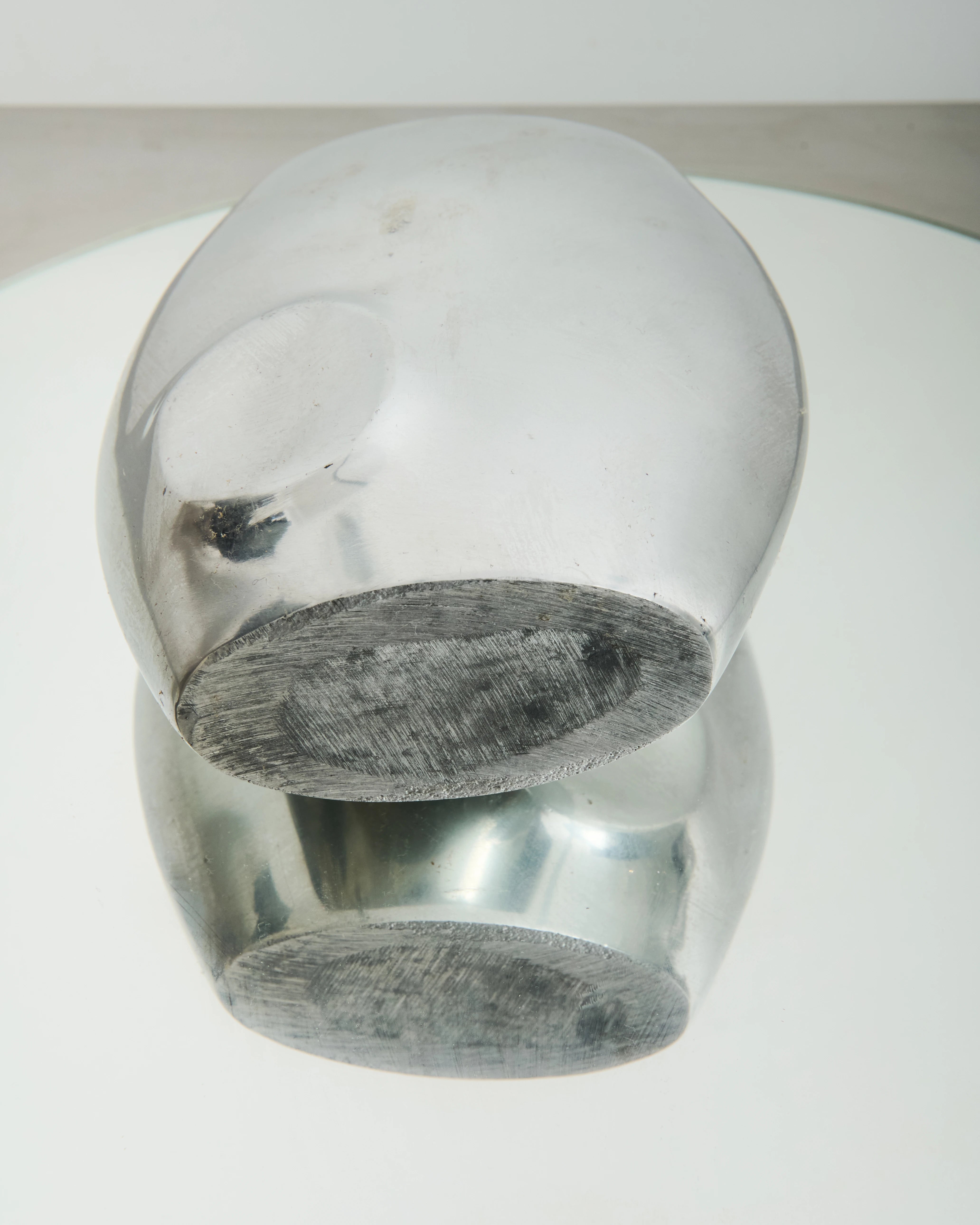 Vase en fonte d'aluminium "Rond", 1970s