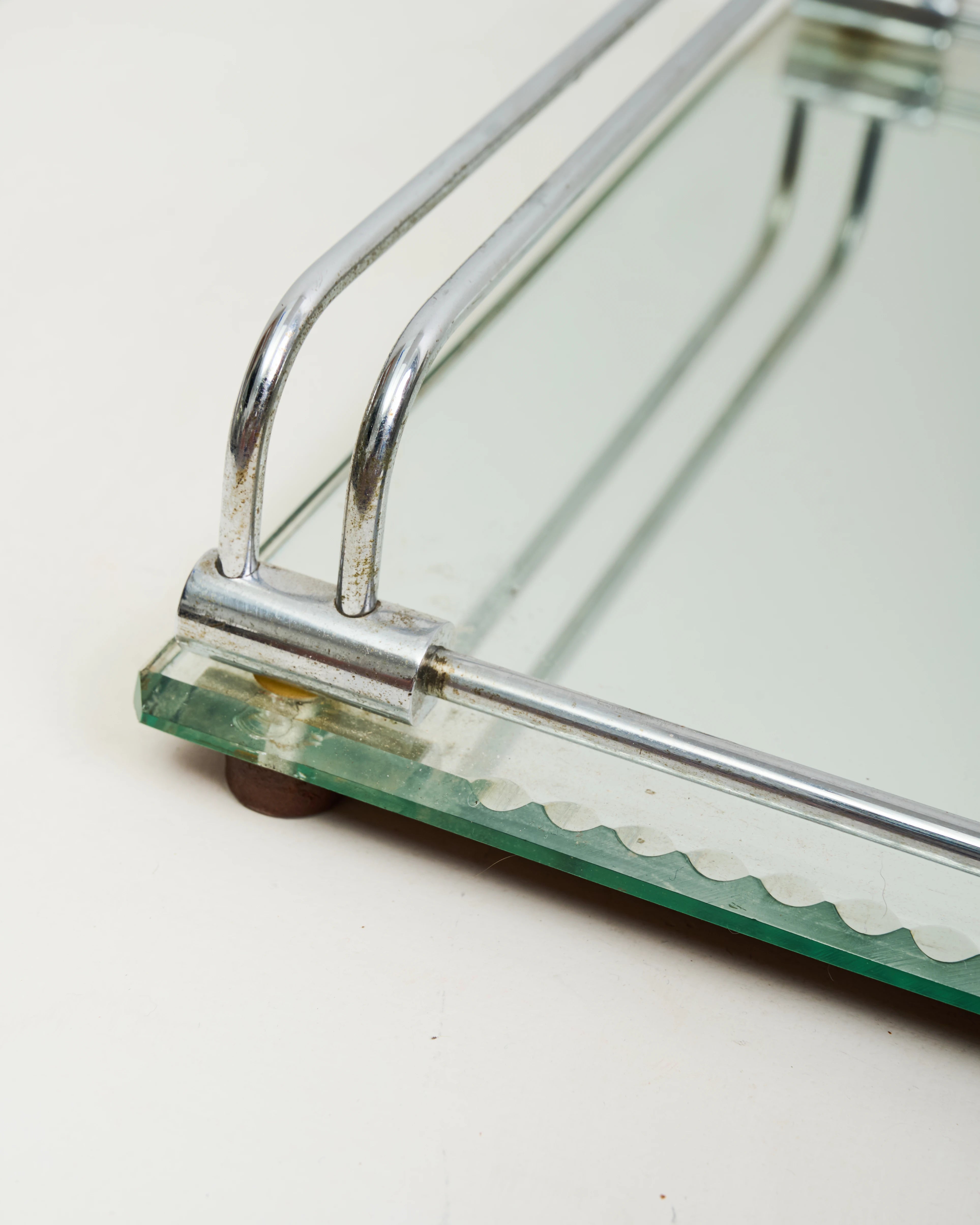 Chrome and mirrored tray, 1960-1970