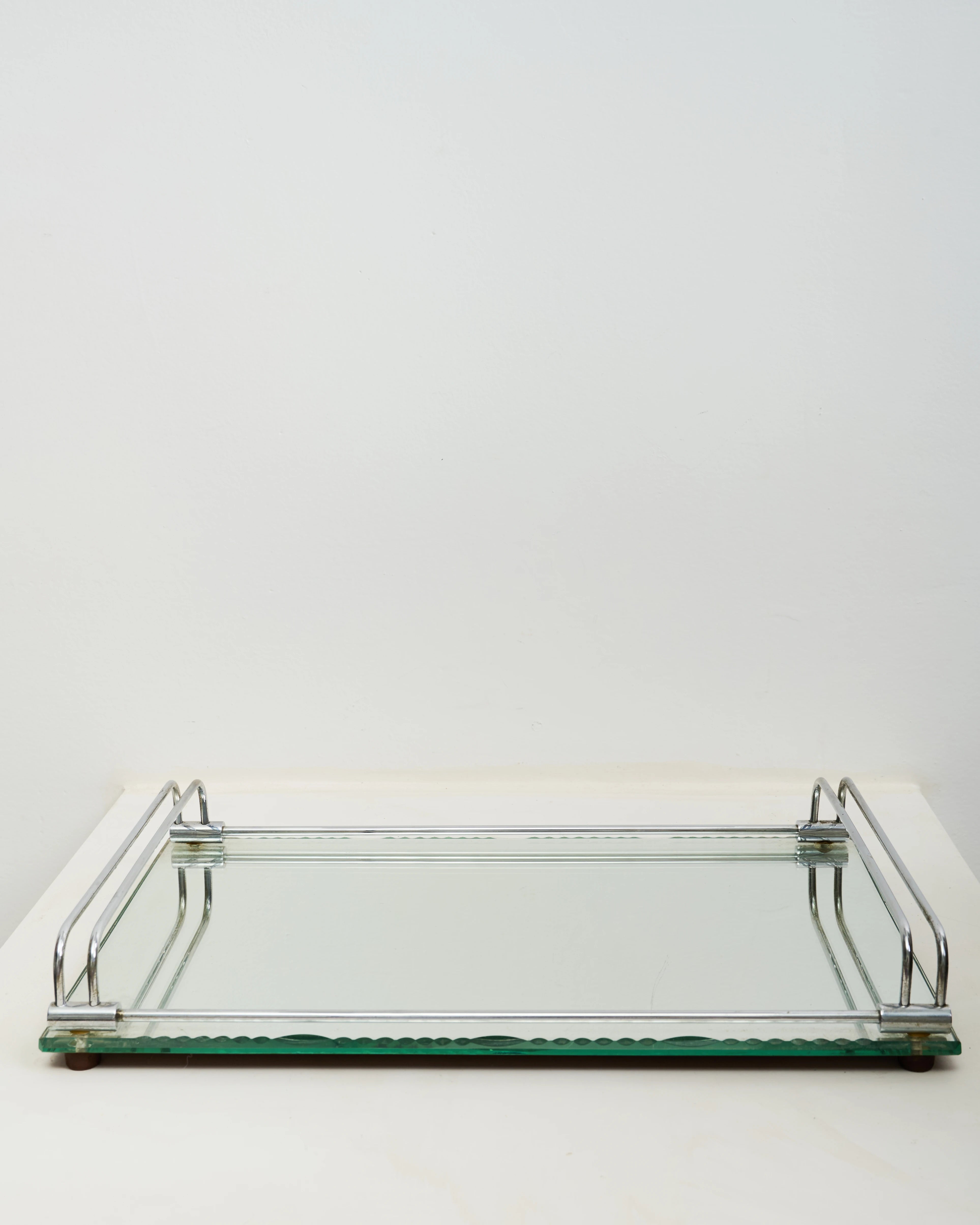 Chrome and mirrored tray, 1960-1970