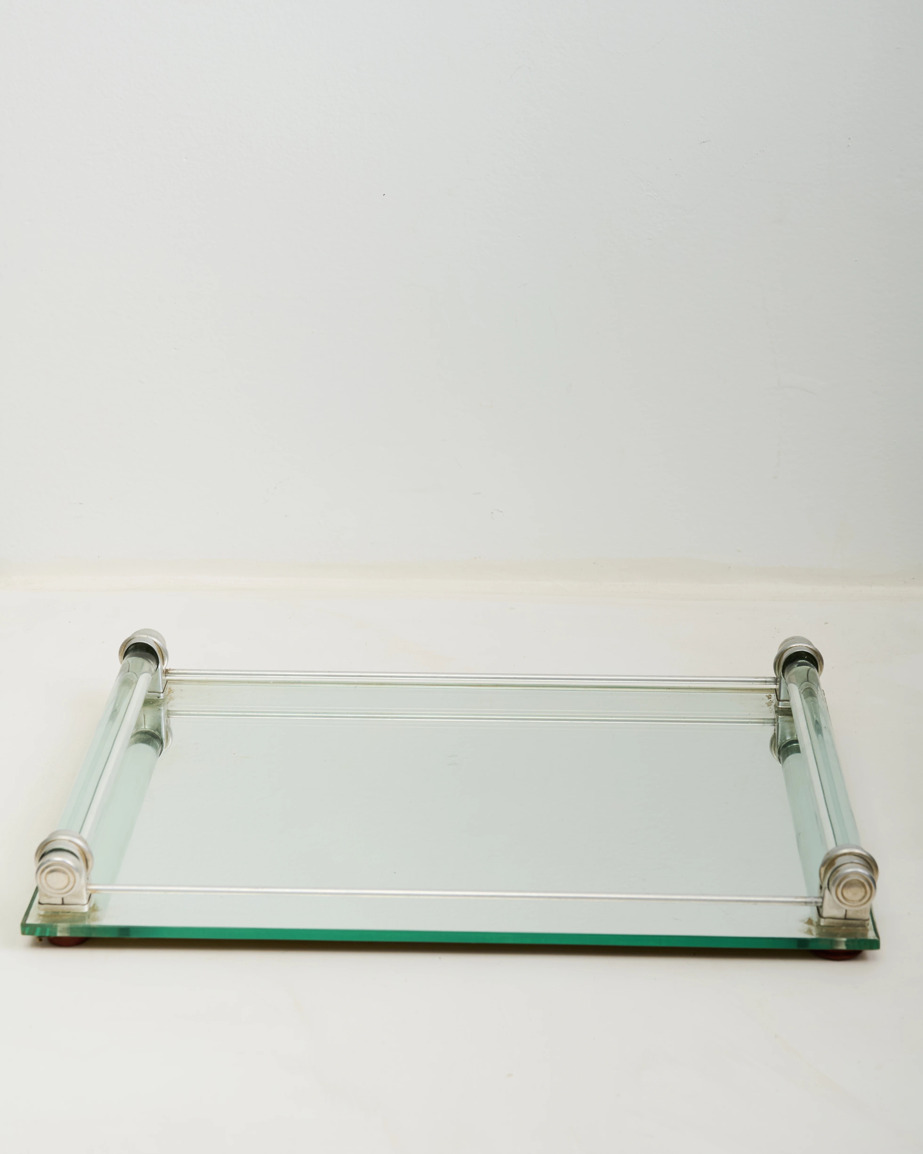 Plateau en miroir et plexiglas, Italie, 1970-1980
