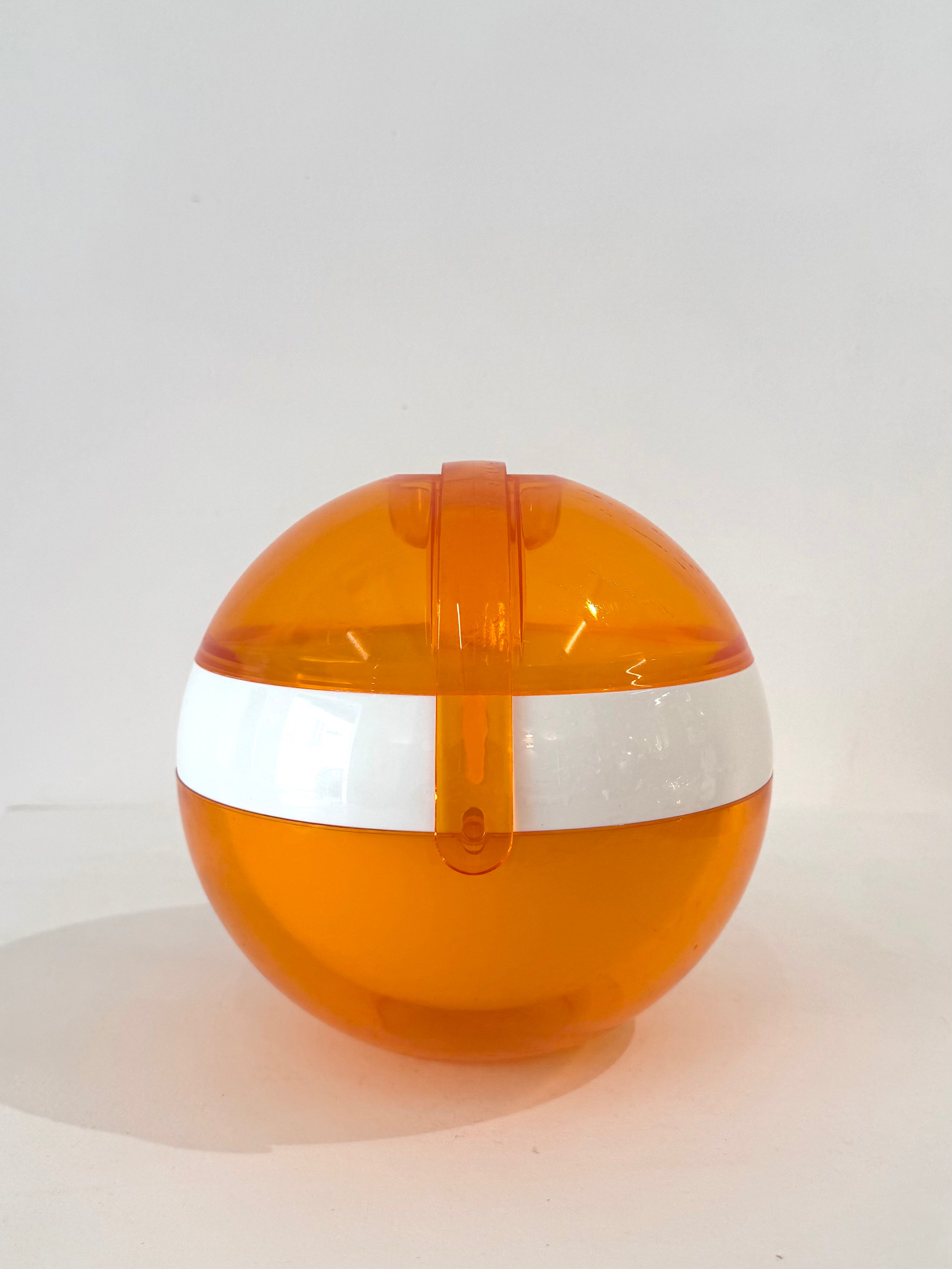 Seau à glace orange, Paolo Tilche, Guzzini, 1980s
