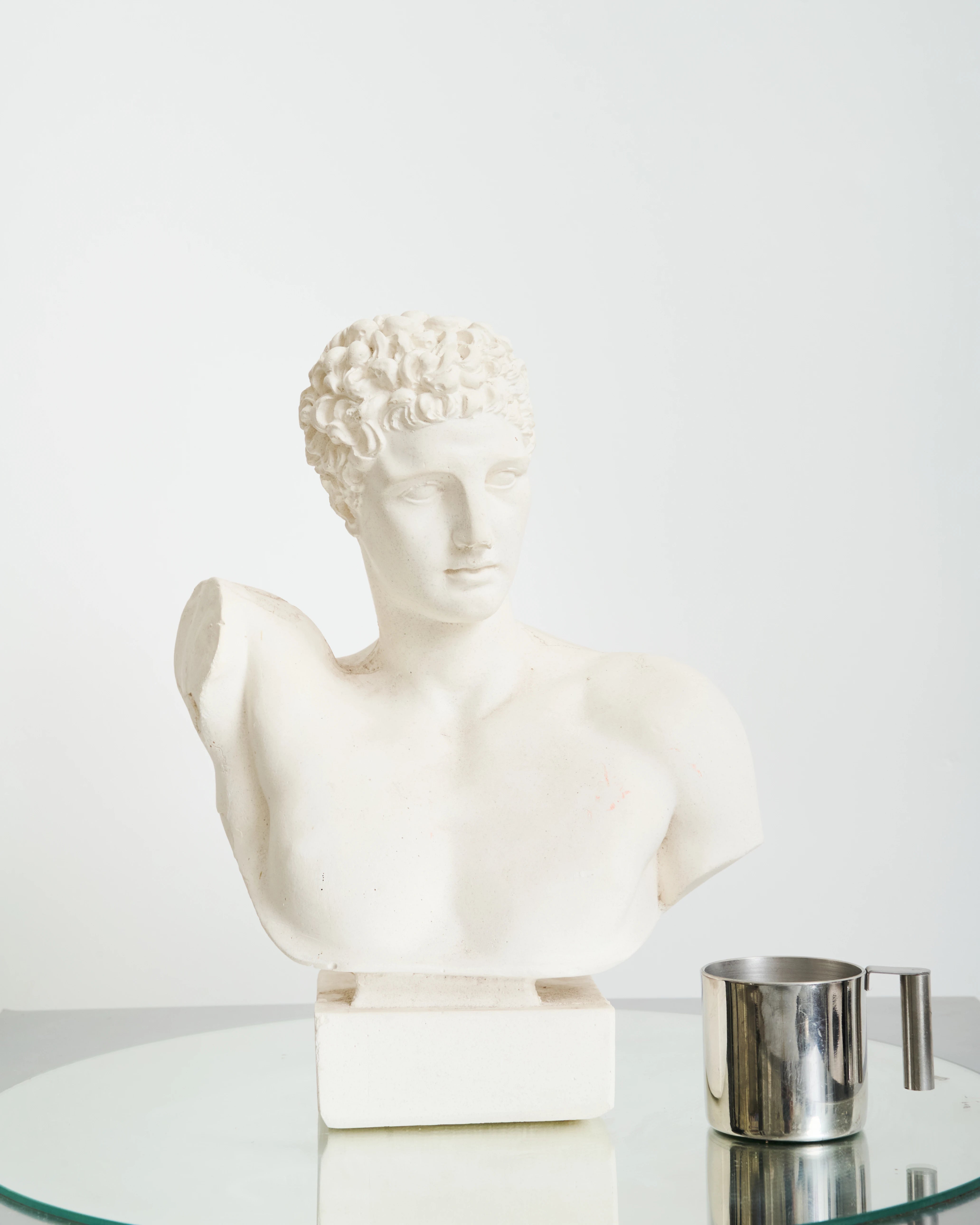 Bust of an Ephebe or Marathon Boy with a plaster base, Italy