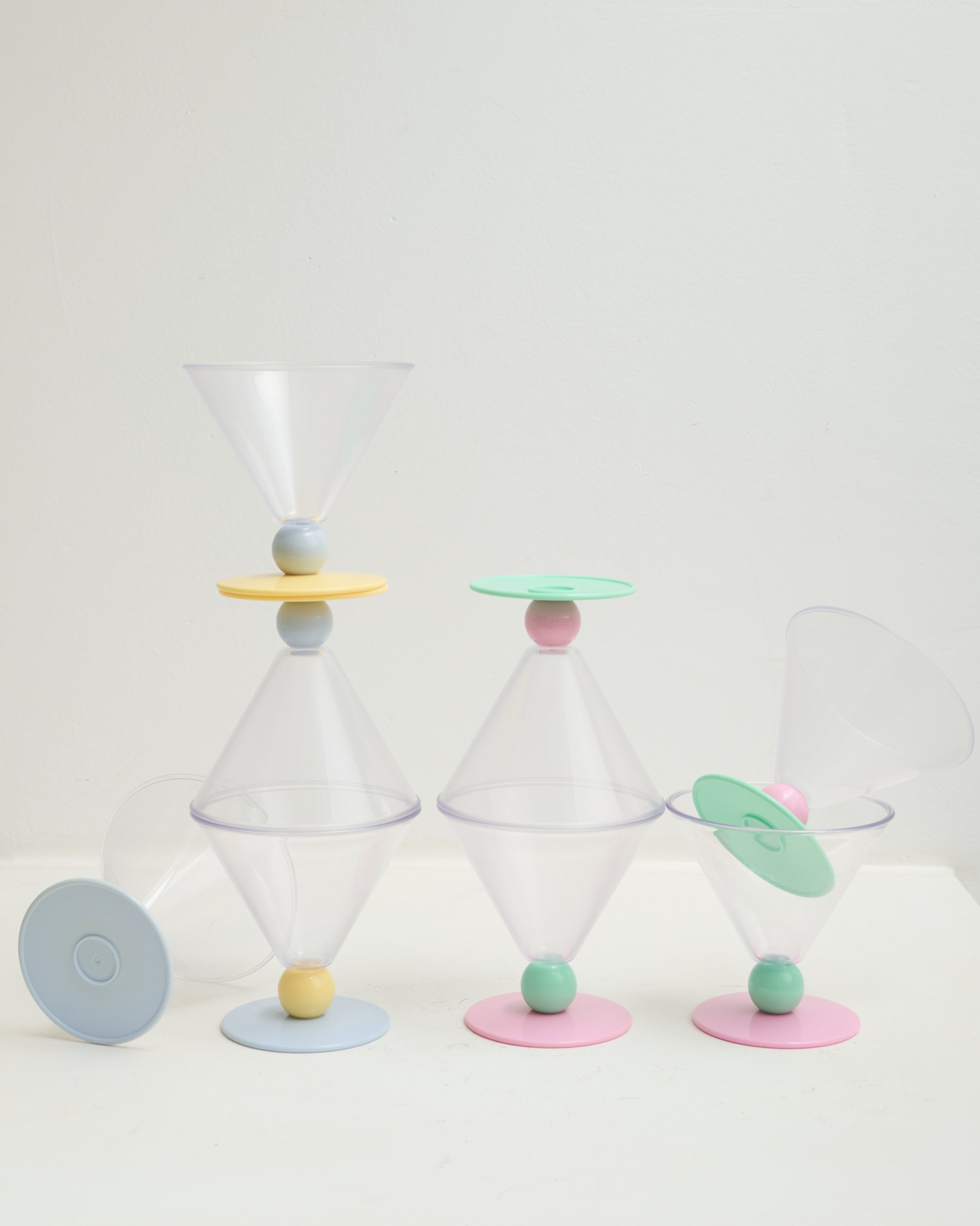 Service à dessert pop en plastique (8), 1980s