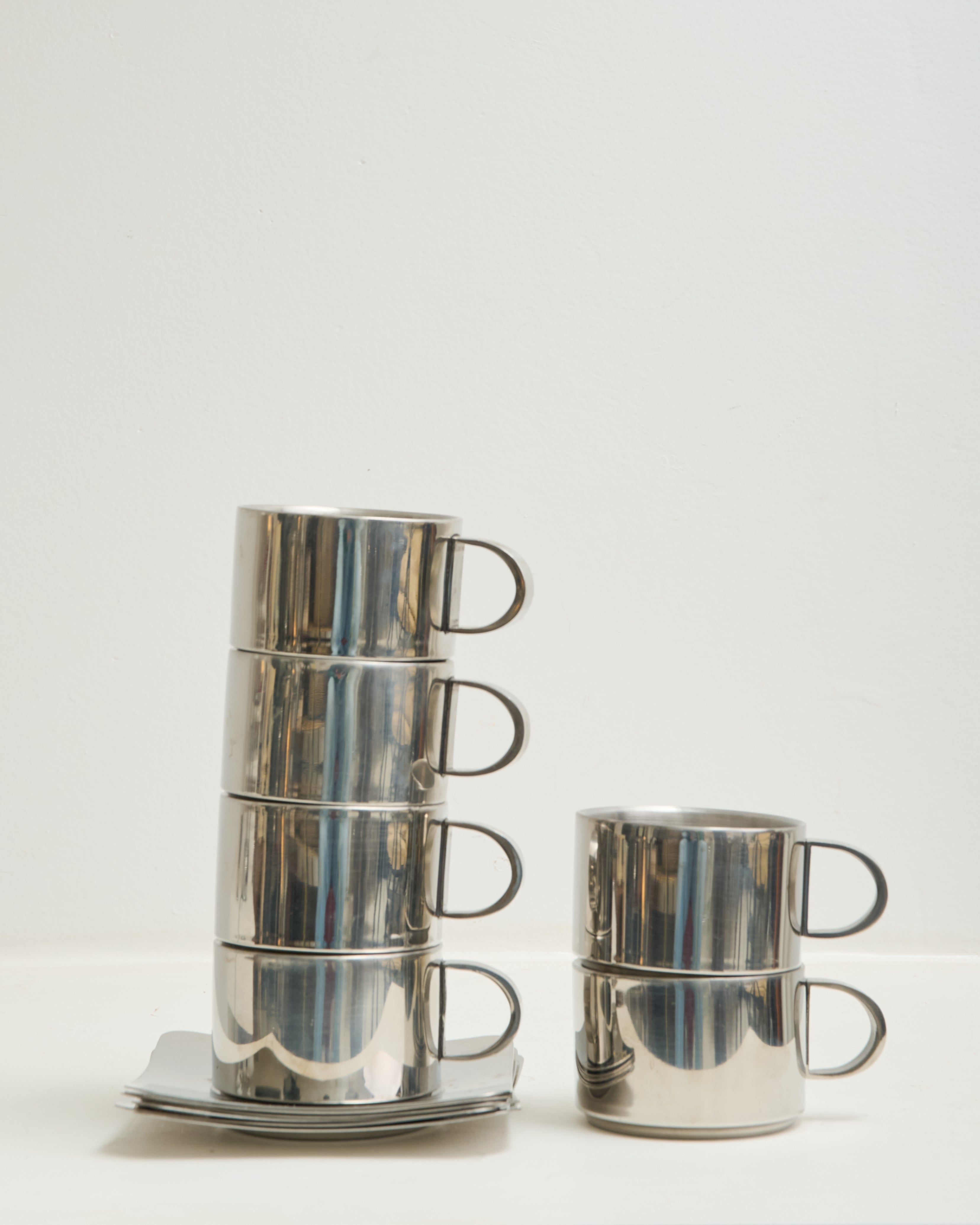 Cups and saucers (6), by Guido Bergna, 1970-1980