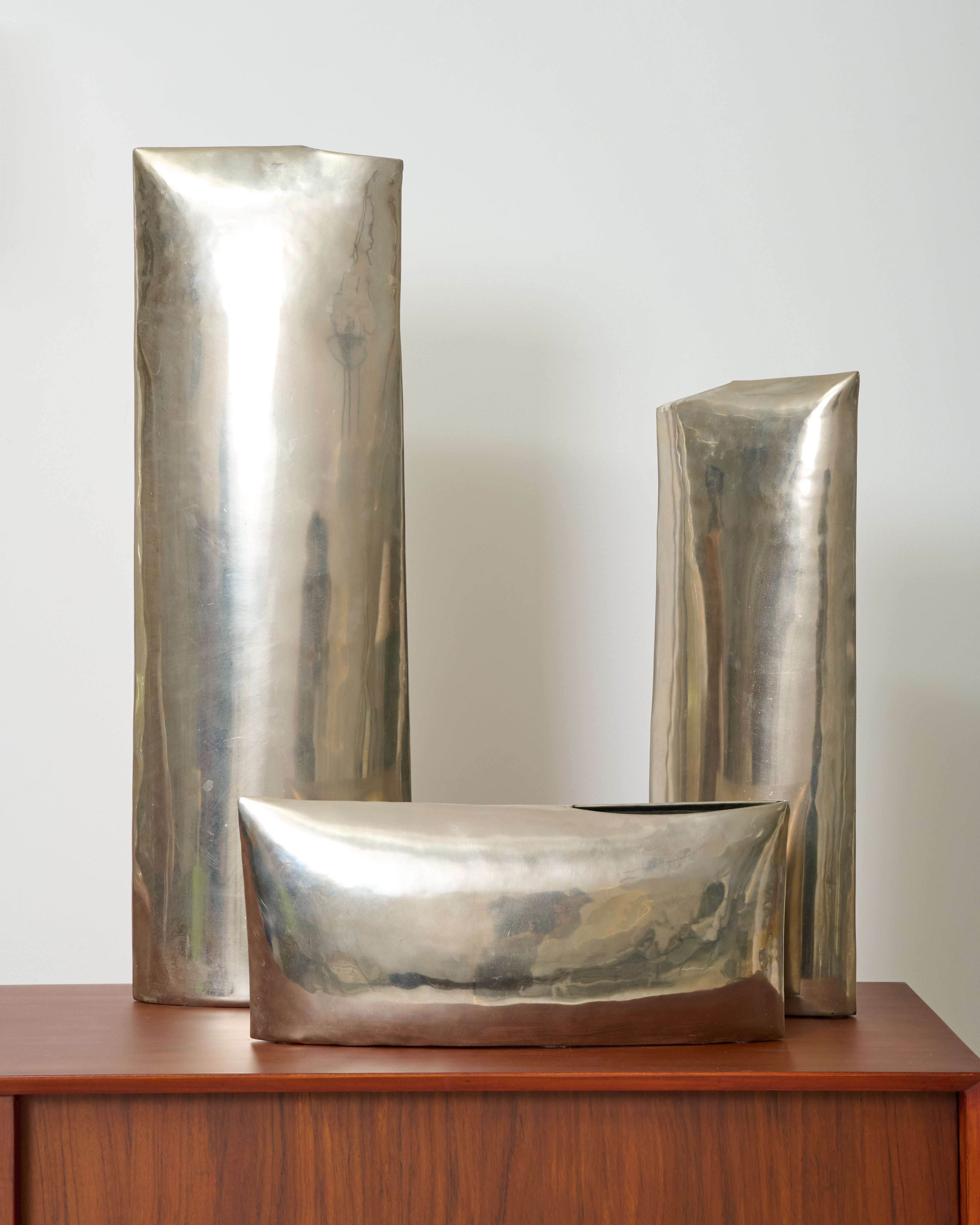 Trio of XXL vases, 1980s