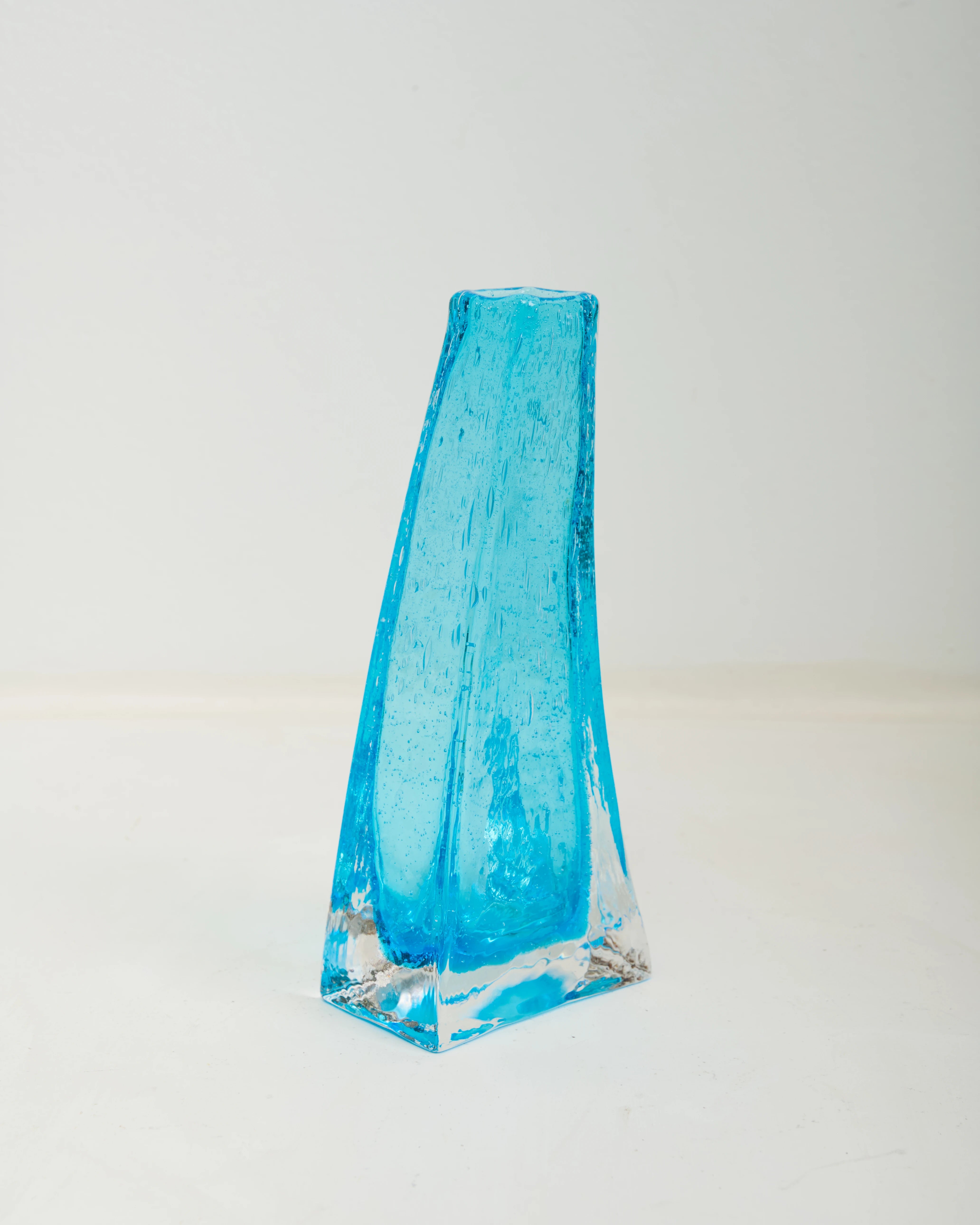Vase "Océan" en verre bullé bleu, 1970s