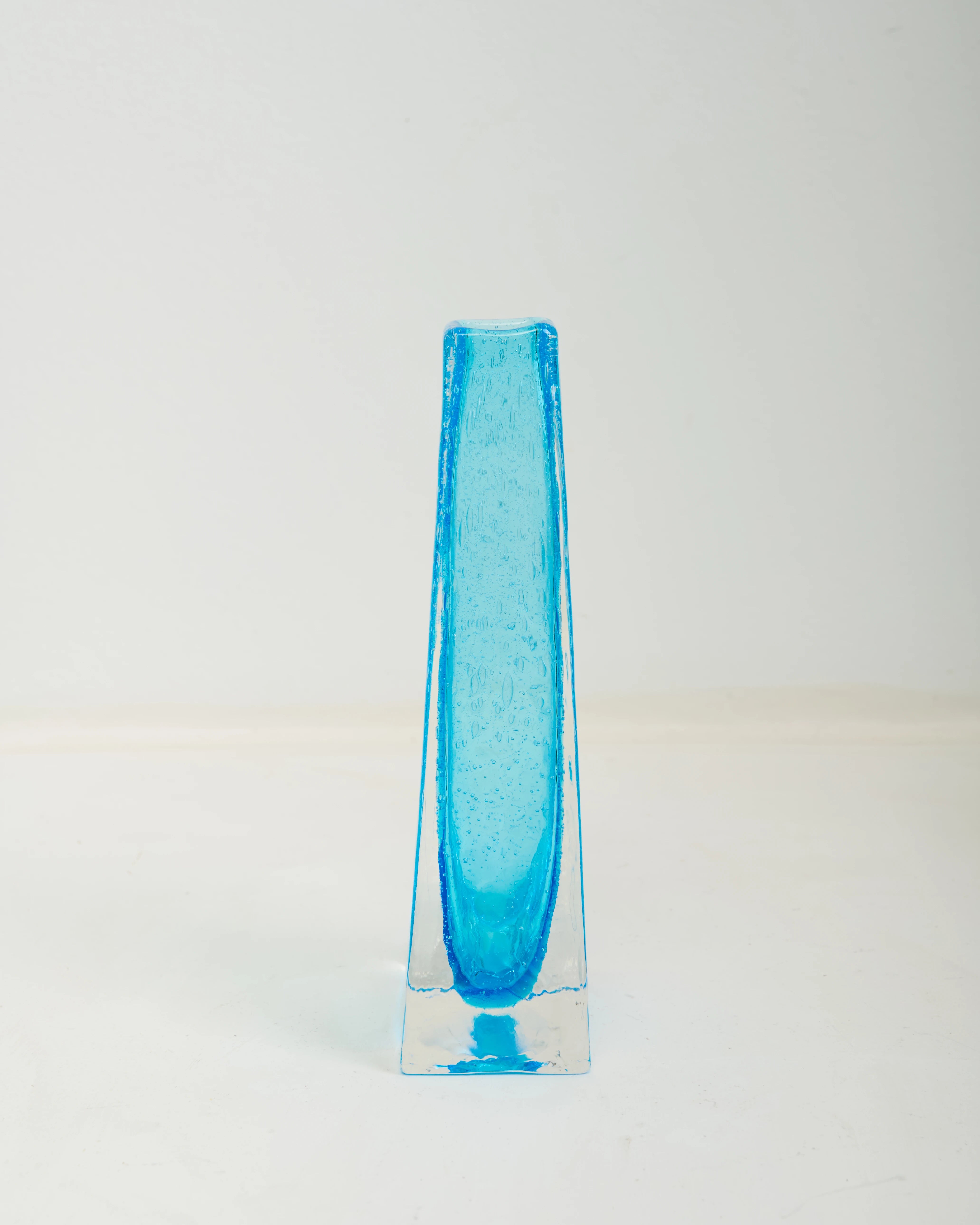 Vase "Océan" en verre bullé bleu, 1970s