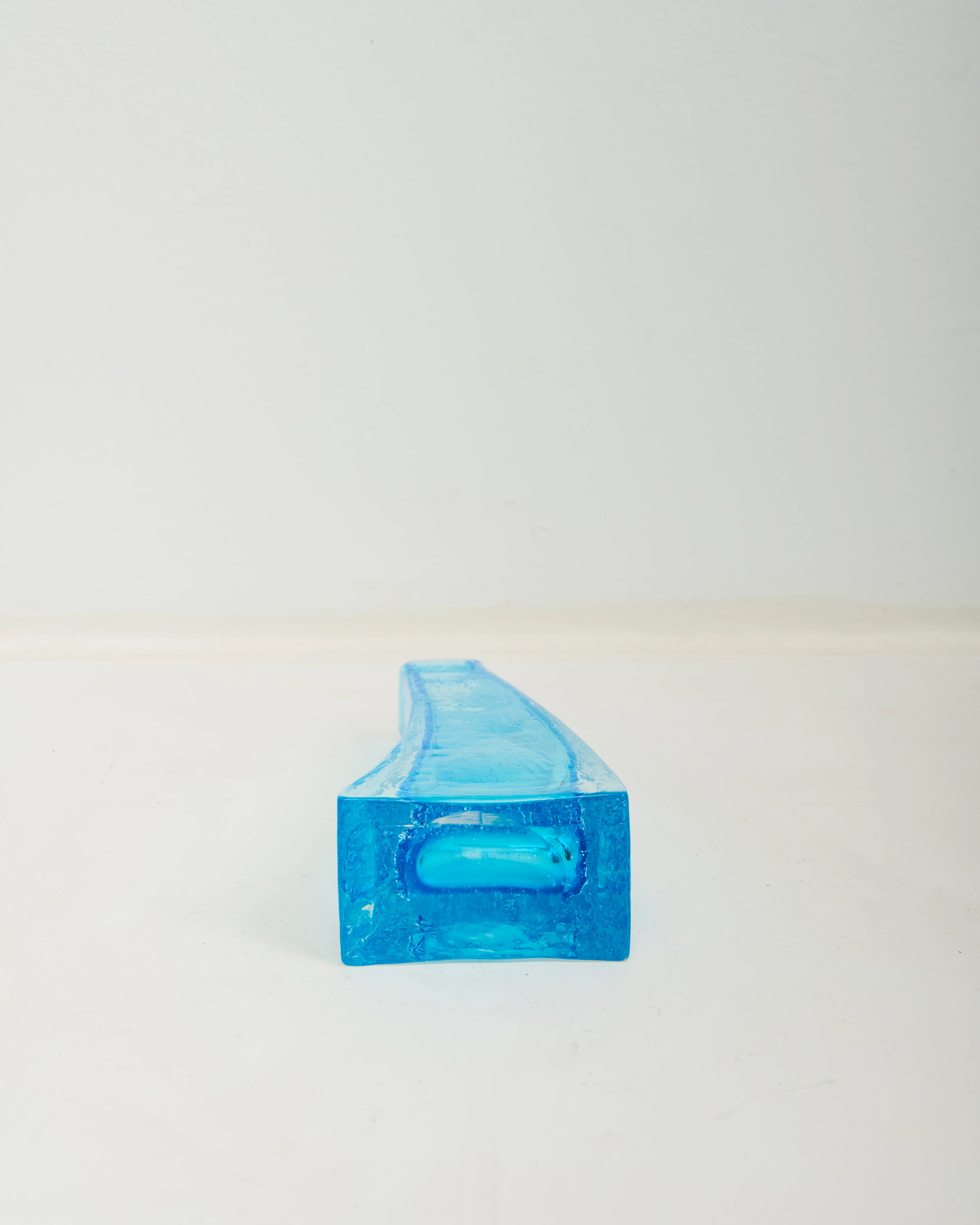 Vase "Océan" en verre bullé bleu, 1970s