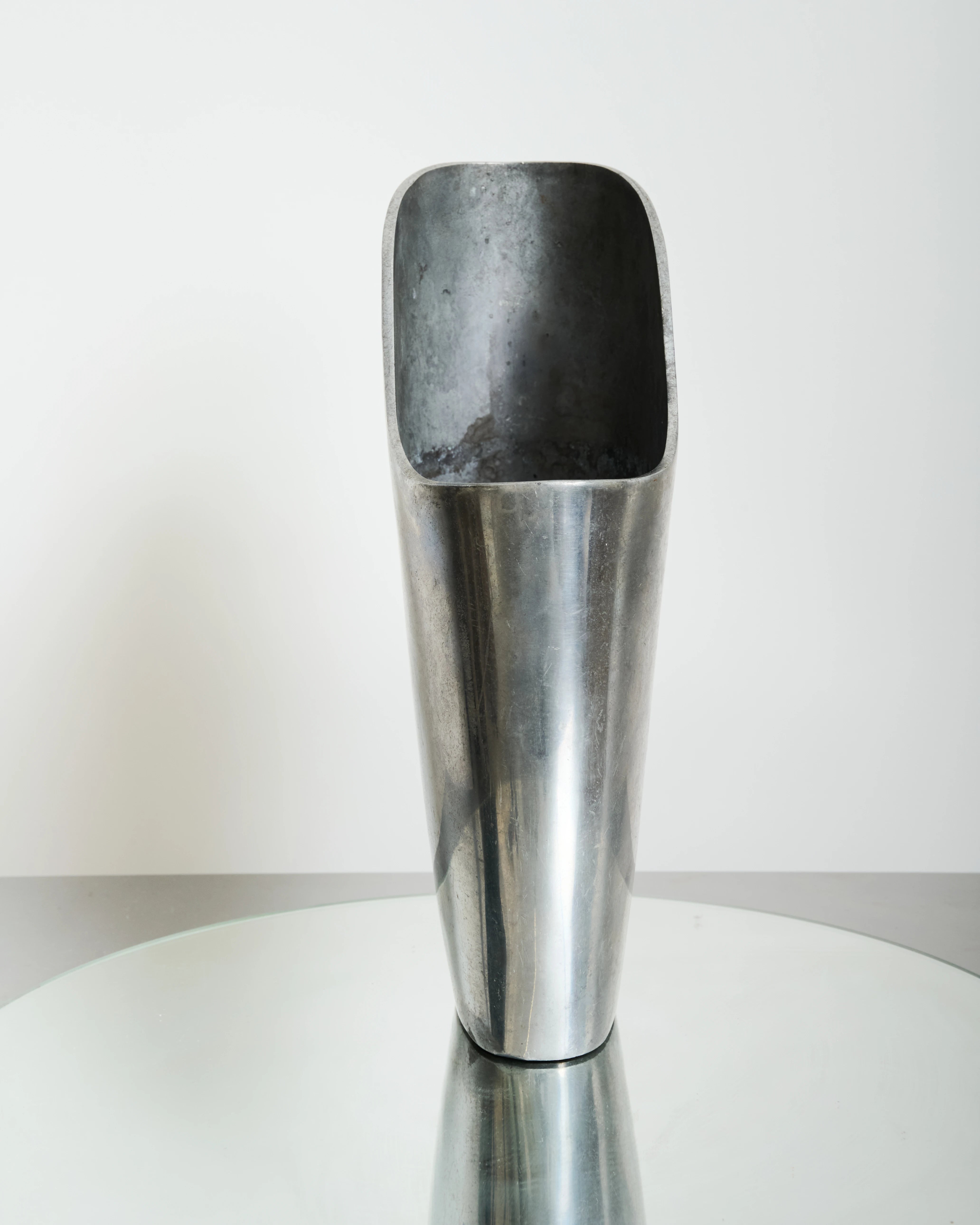 Cast aluminum vase, des. Anne Efverlund, 1970-1980