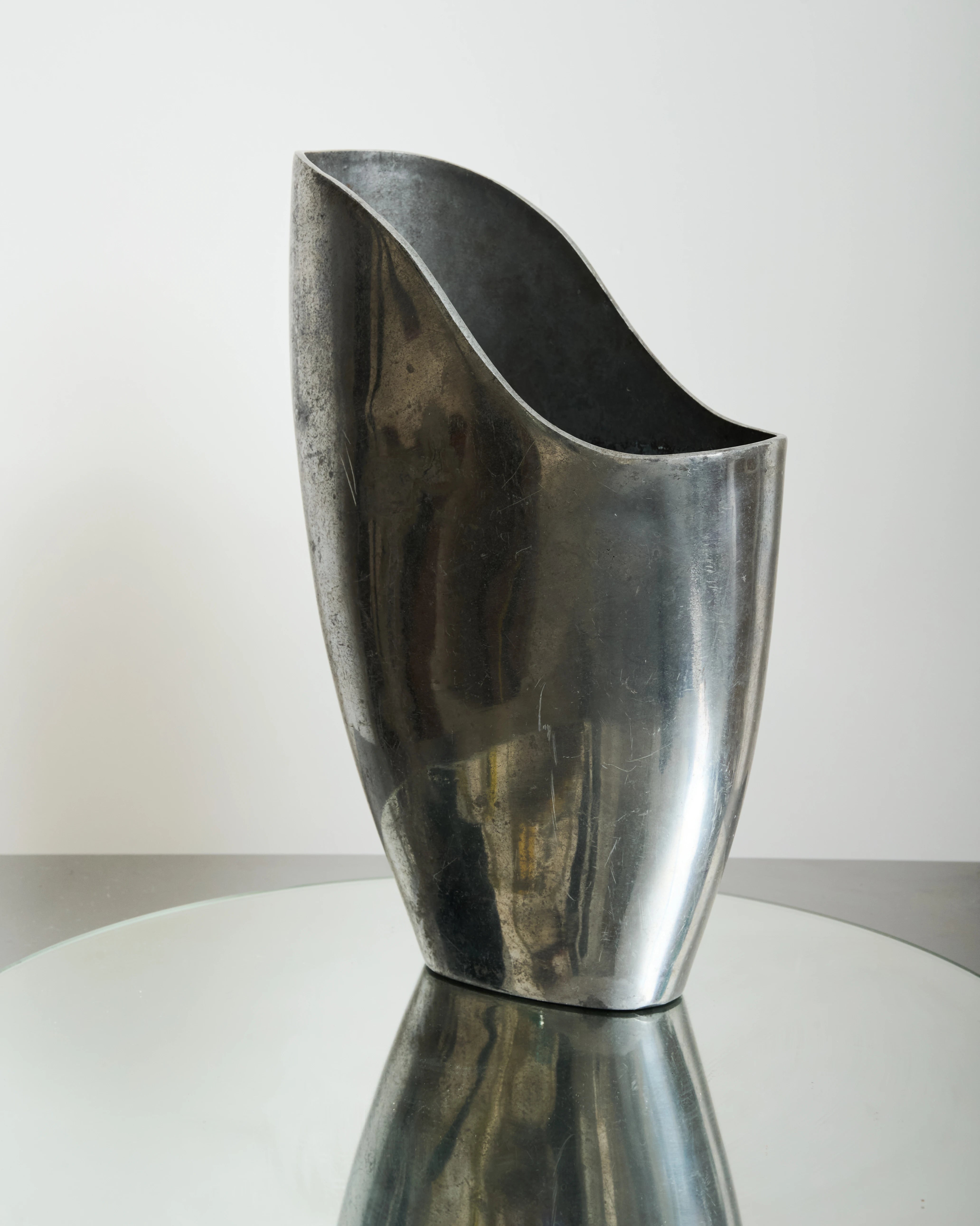 Cast aluminum vase, des. Anne Efverlund, 1970-1980