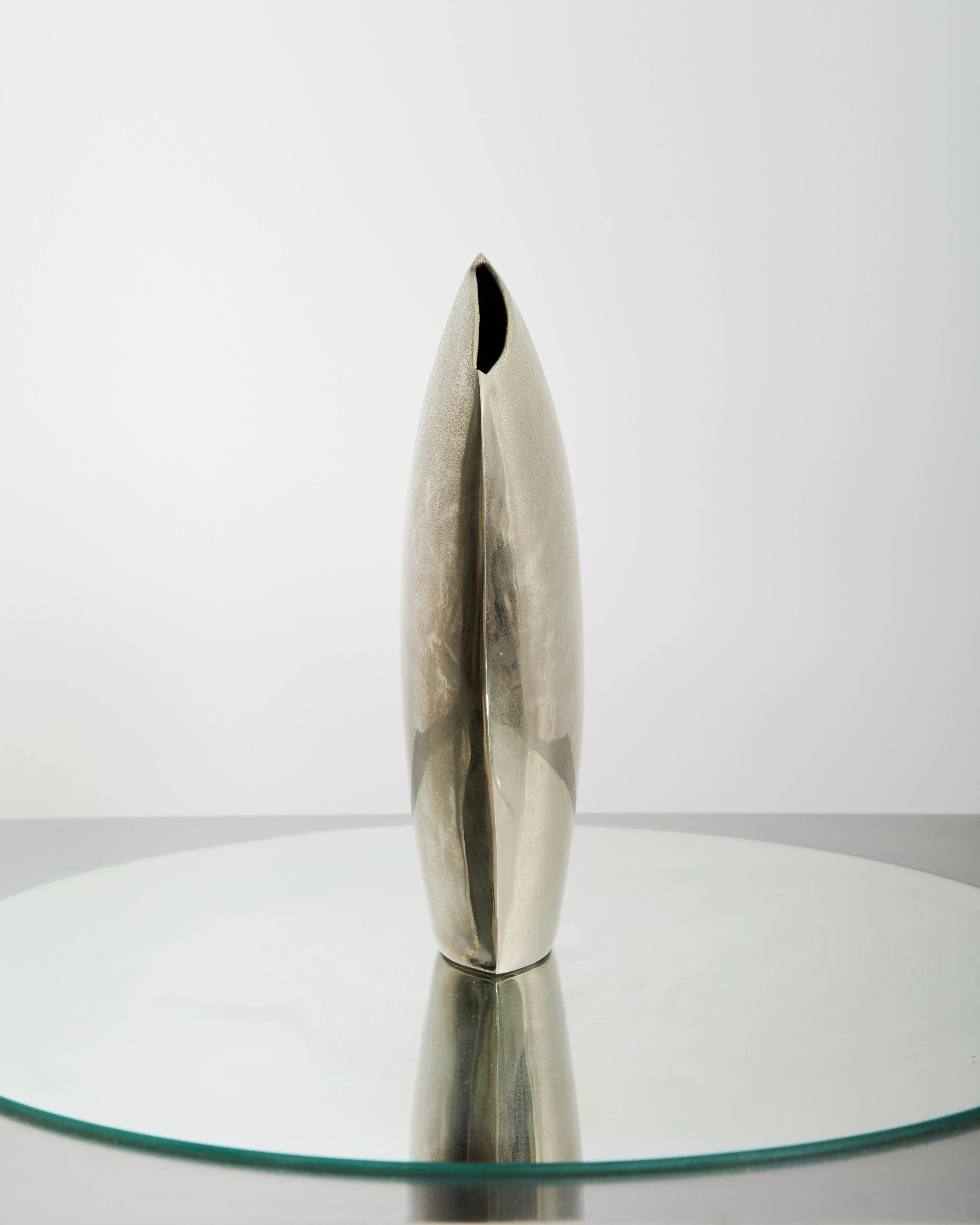 Aluminium sphere/ball vase, 1970