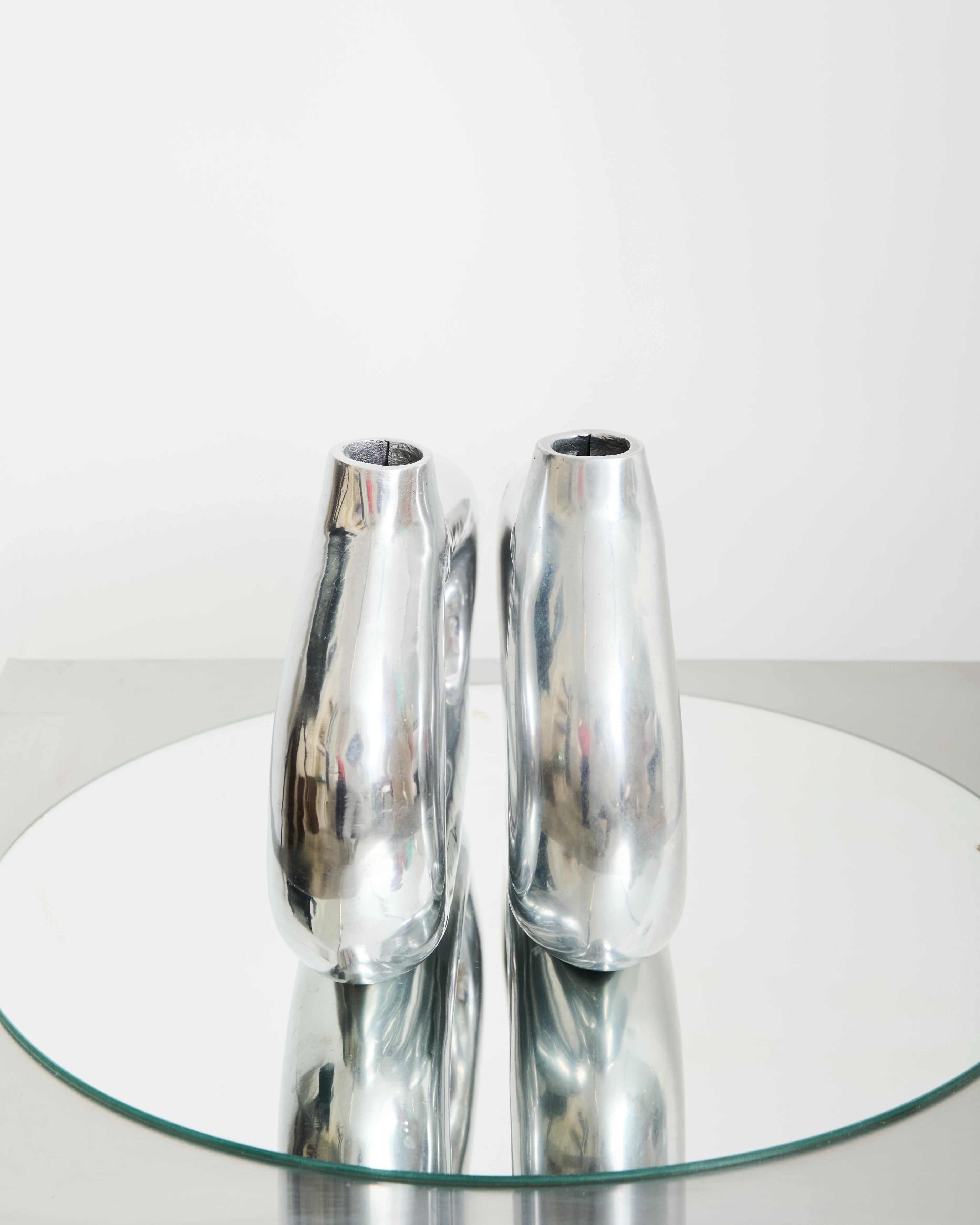 Freeform cast aluminum vase (small), 1970s