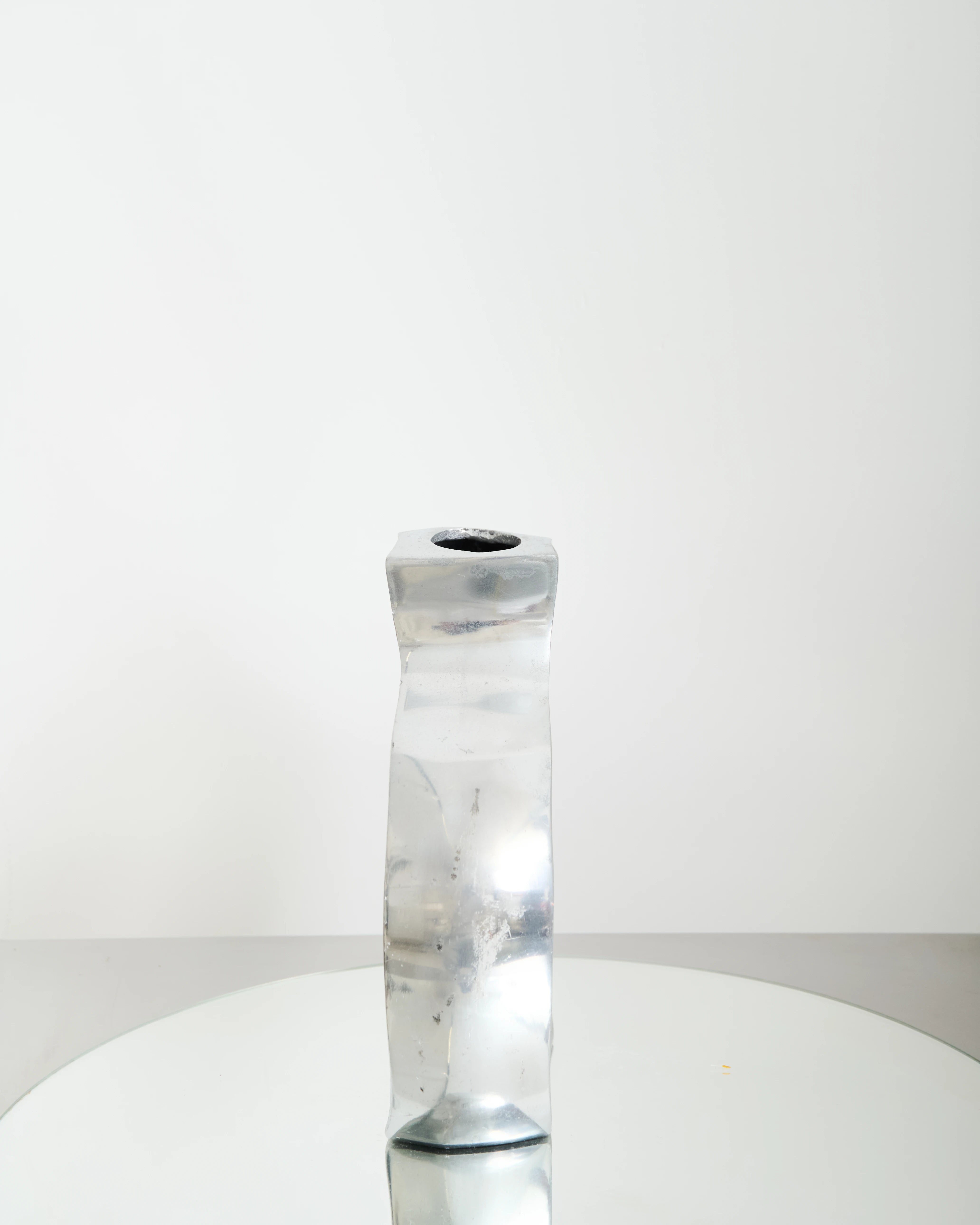 “Round” cast aluminum vase, 1970s